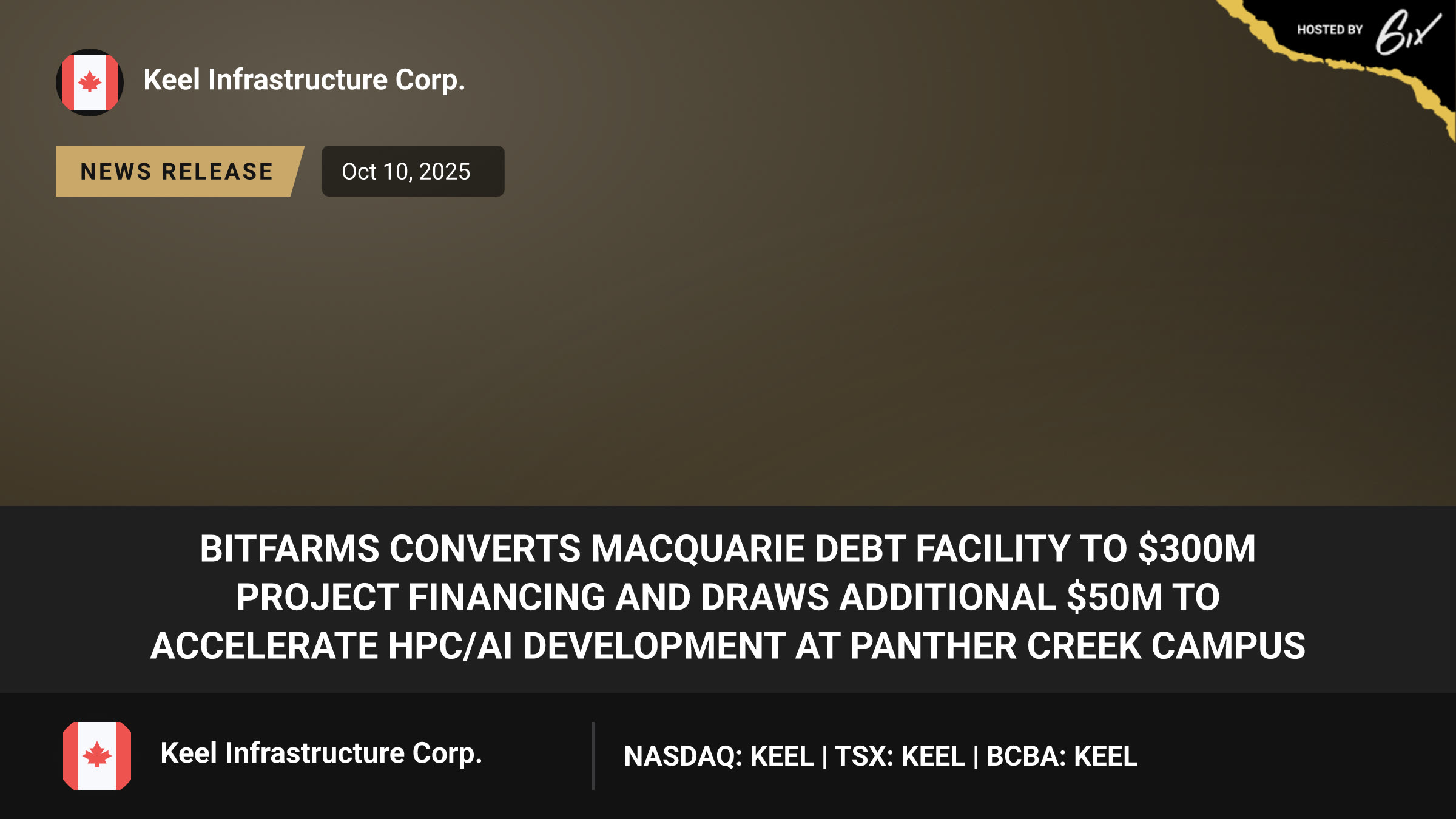 Bitfarms Converts Macquarie Debt Facility to $300M Project Financing and Draws Additional $50M to Accelerate HPC/AI Development at Panther Creek Campus