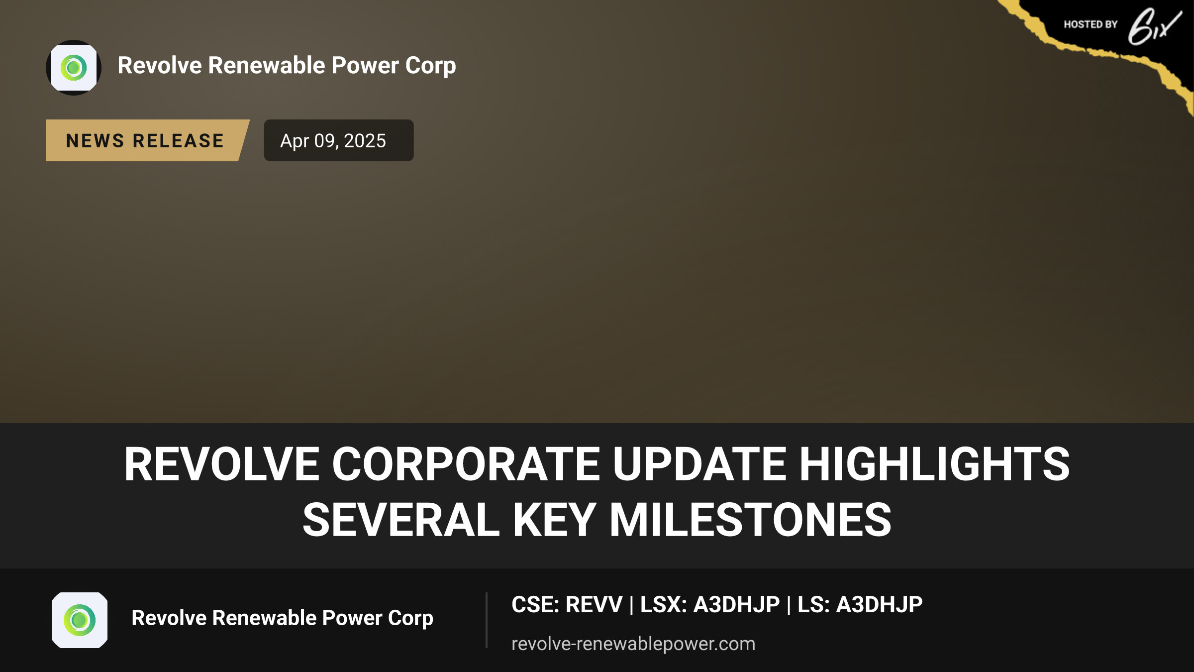 Revolve Corporate Update Highlights Several Key Milestones