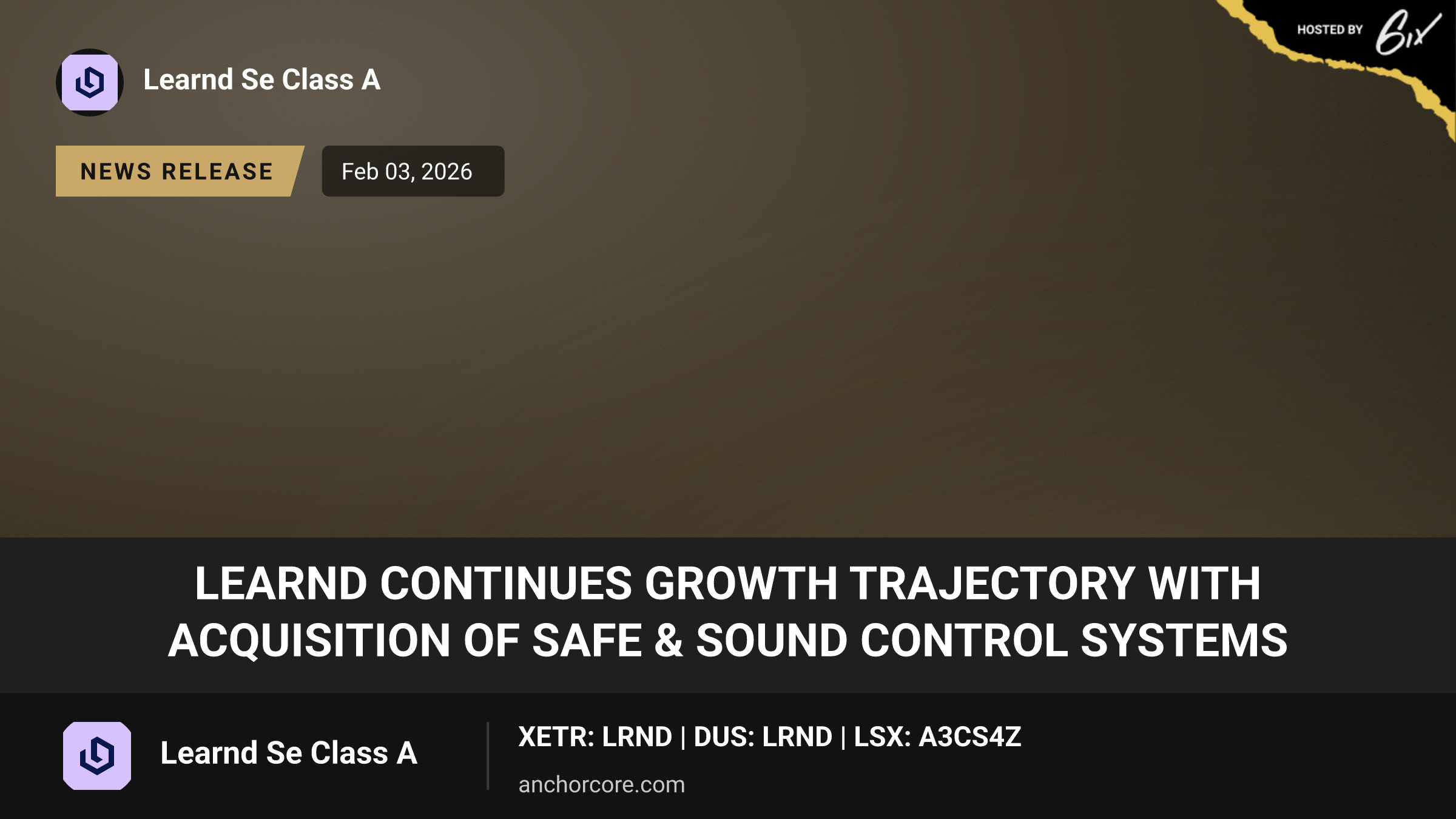 Learnd Continues Growth Trajectory with Acquisition of Safe & Sound Control Systems