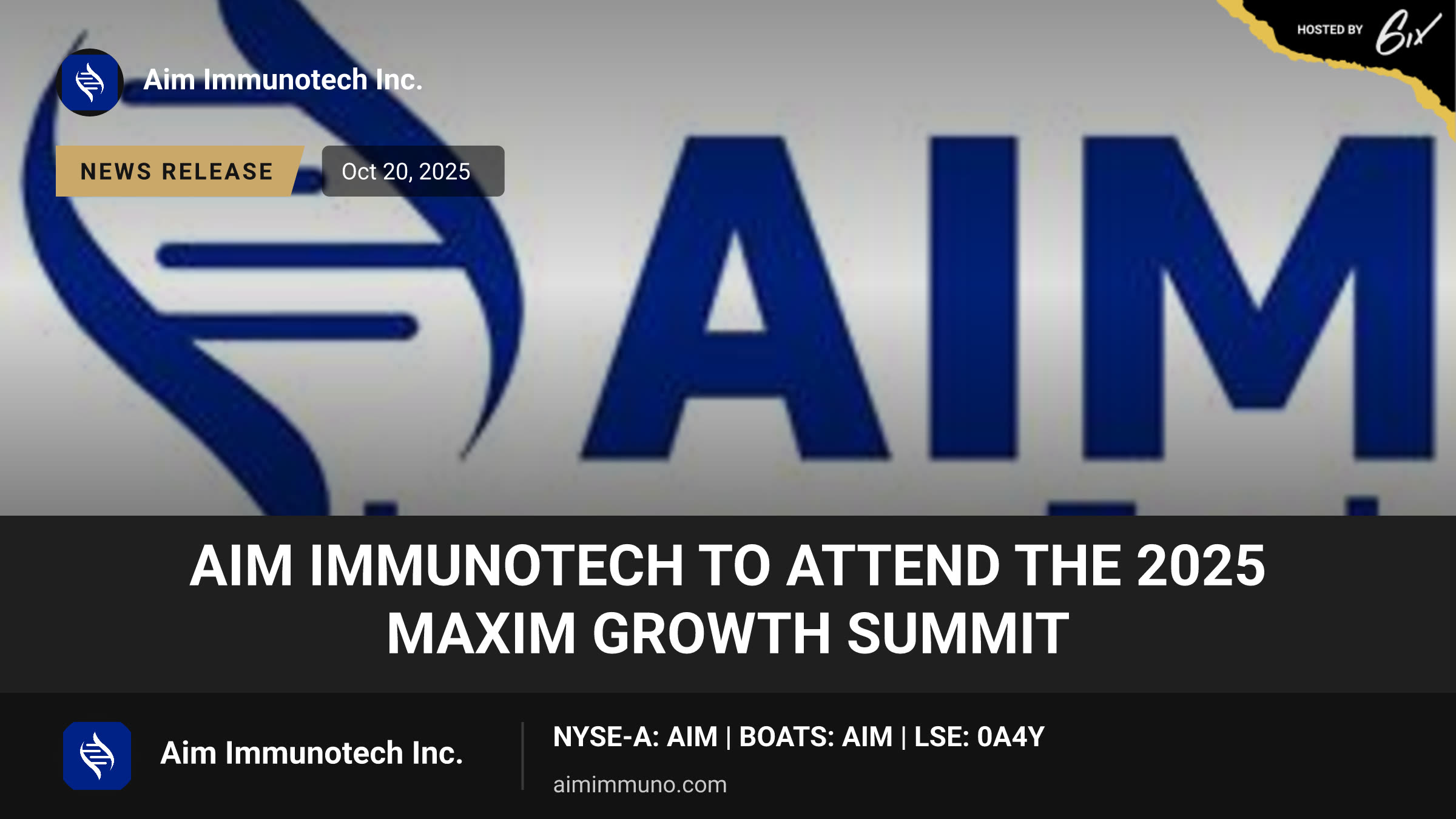 AIM ImmunoTech to Attend the 2025 Maxim Growth Summit