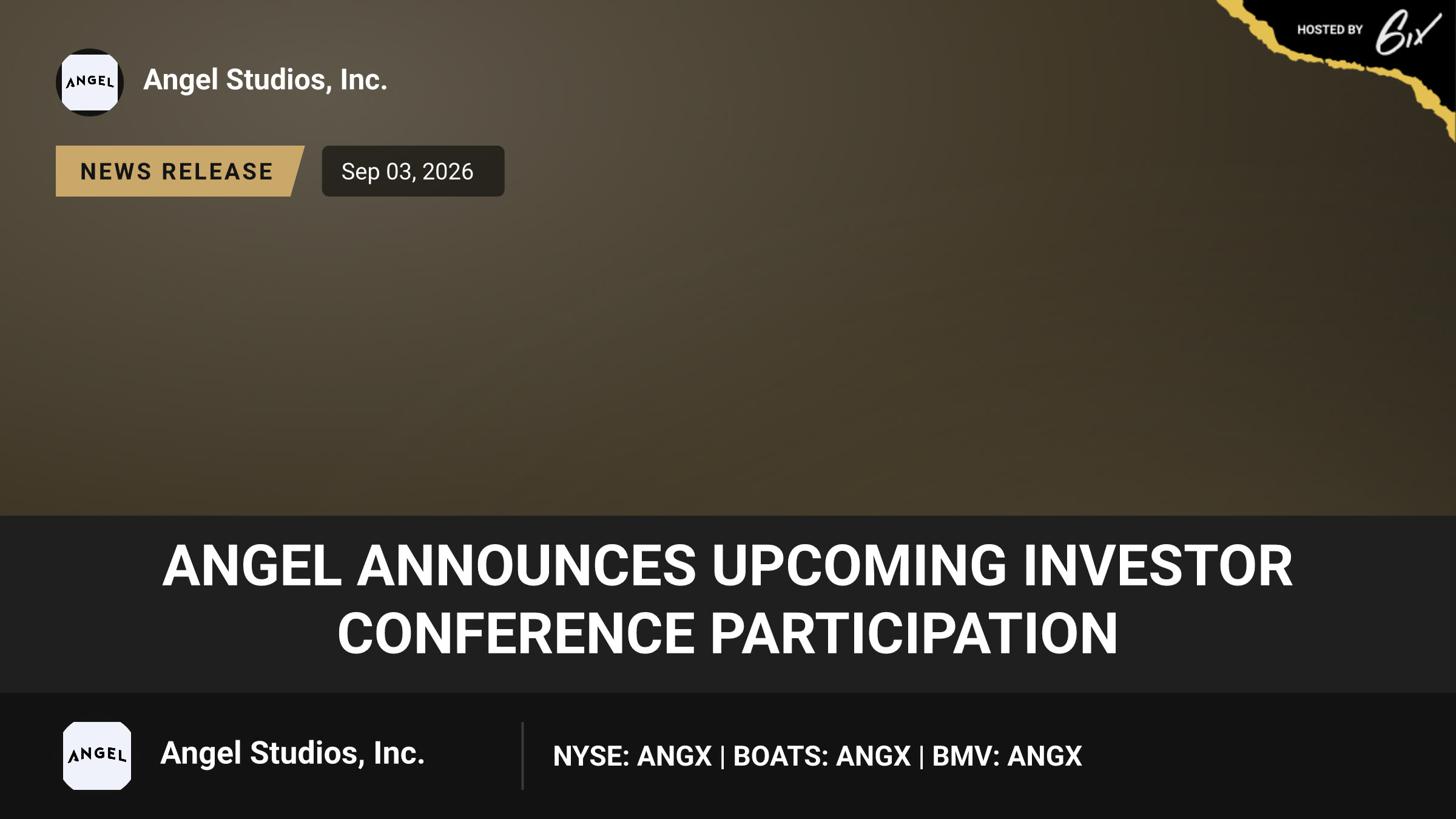 Angel Announces Upcoming Investor Conference Participation