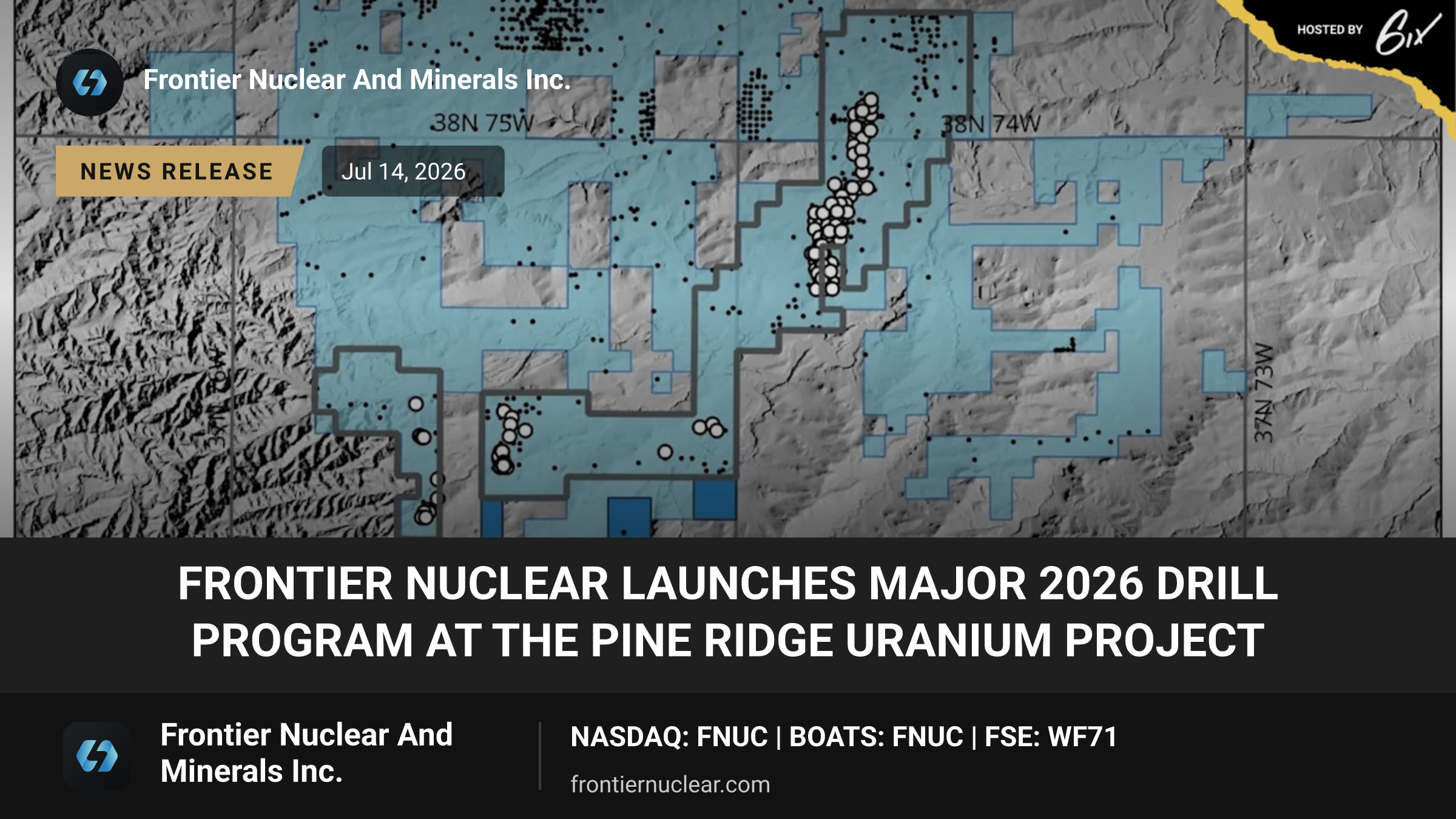 Frontier Nuclear Launches Major 2026 Drill Program at the Pine Ridge Uranium Project