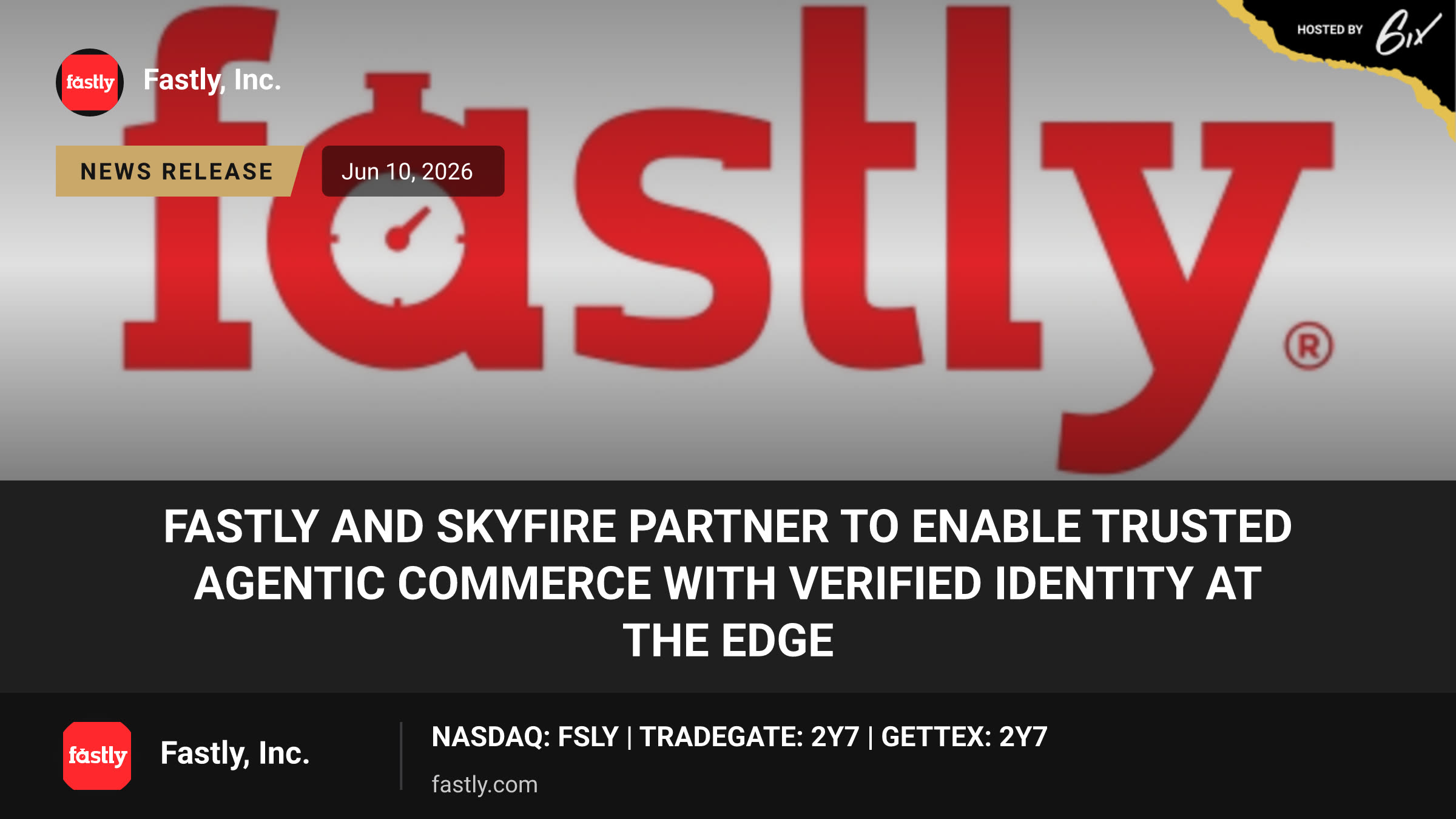 Fastly and Skyfire Partner to Enable Trusted Agentic Commerce with Verified Identity at the Edge
