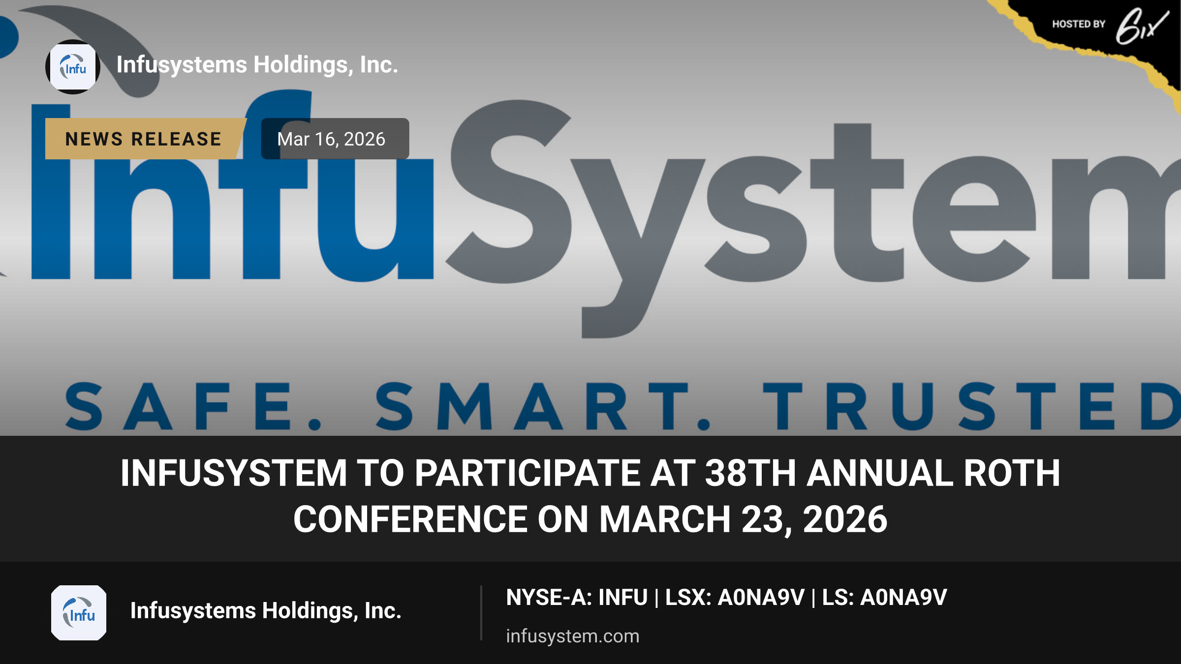 InfuSystem to Participate at 38th Annual ROTH Conference on March 23, 2026