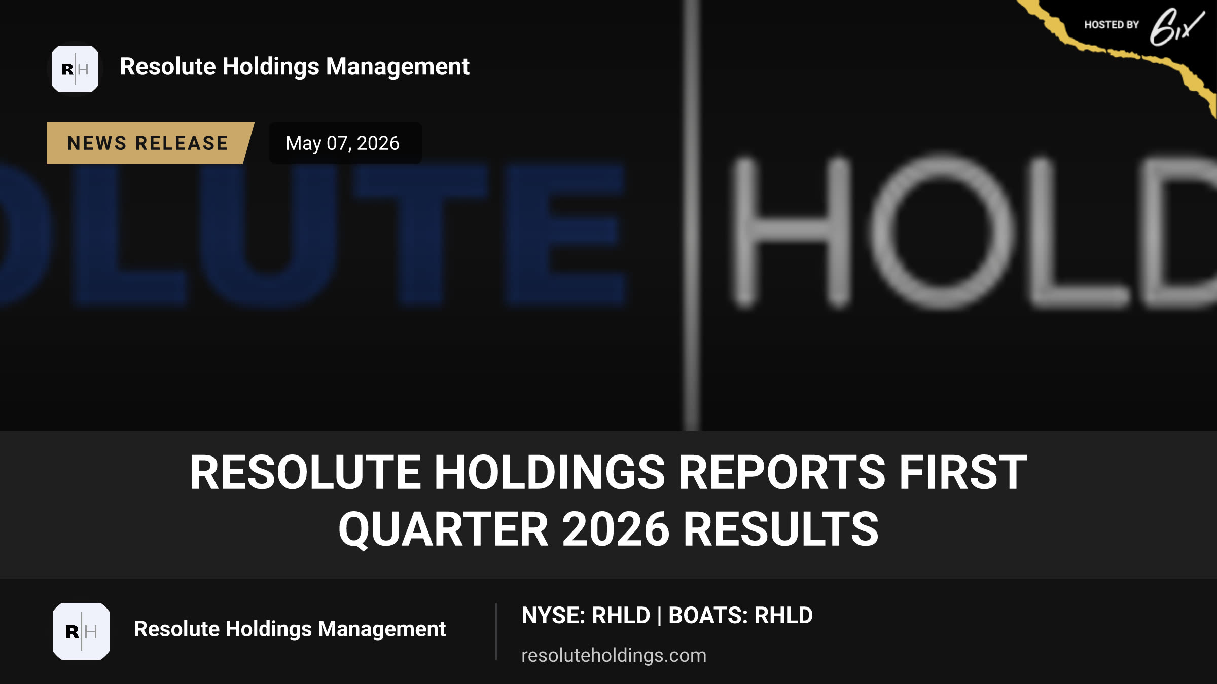 Resolute Holdings Reports First Quarter 2026 Results