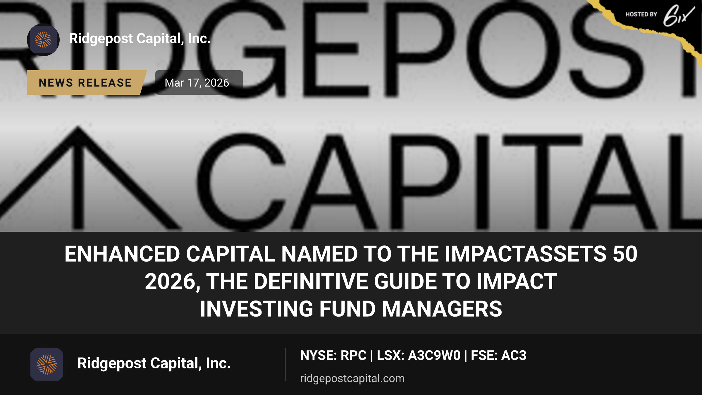 Enhanced Capital Named to the ImpactAssets 50 2026, the Definitive Guide to Impact Investing Fund Managers