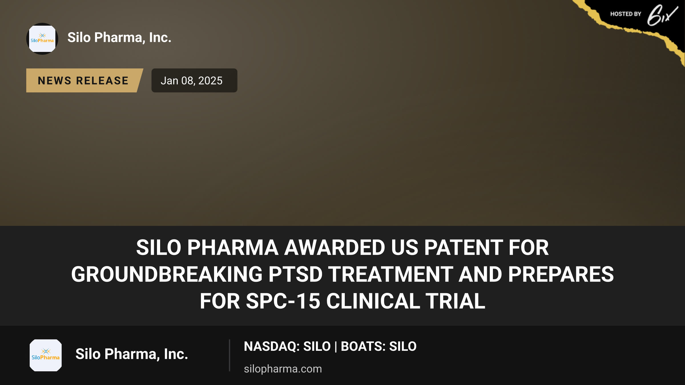 Silo Pharma Awarded US Patent for Groundbreaking PTSD Treatment and Prepares for SPC-15 Clinical Trial