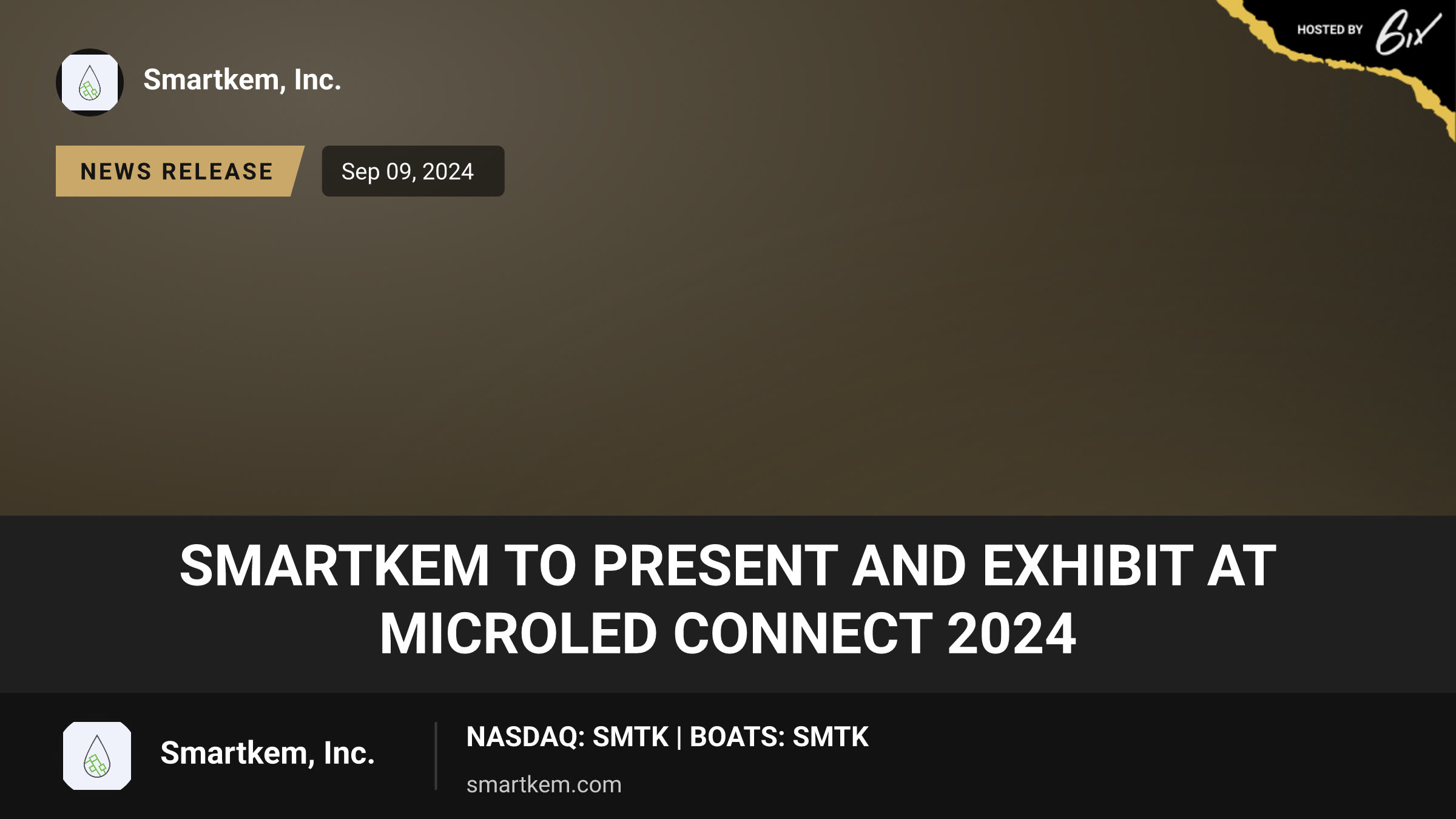 Smartkem to Present and Exhibit at MicroLED Connect 2024