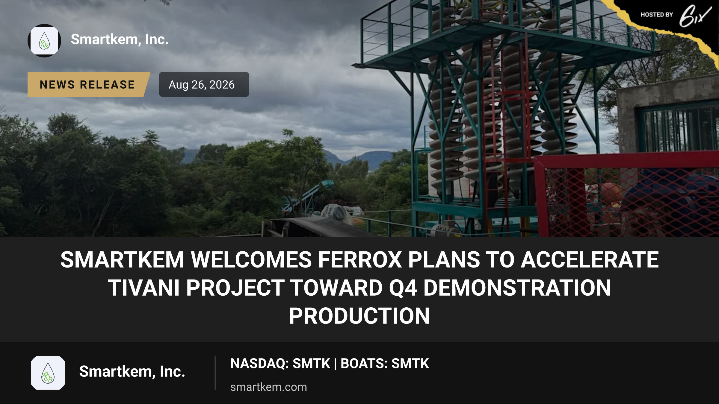 SmartKem Welcomes Ferrox Plans to Accelerate Tivani Project Toward Q4 Demonstration Production