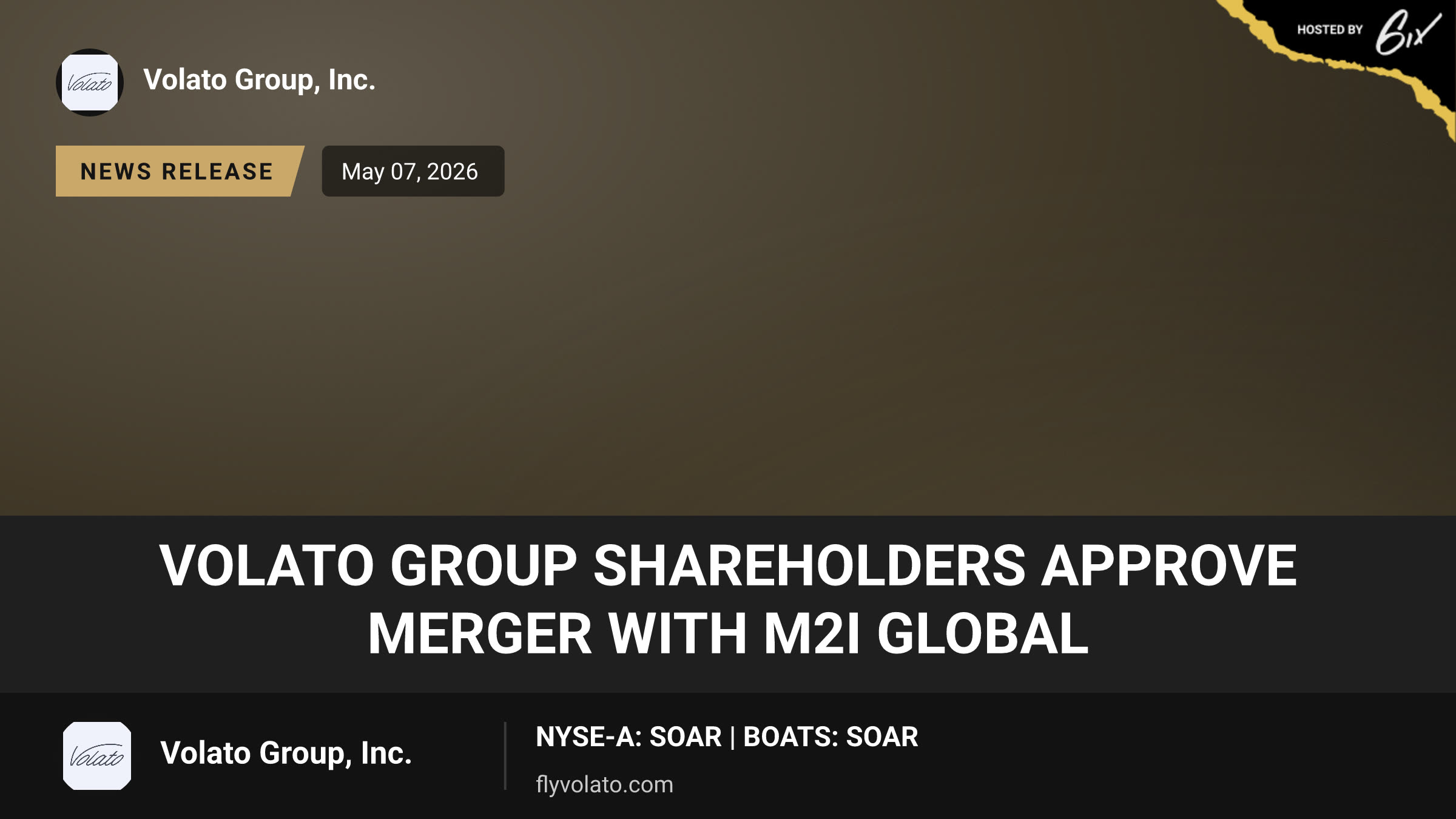 Volato Group Shareholders Approve Merger with M2i Global