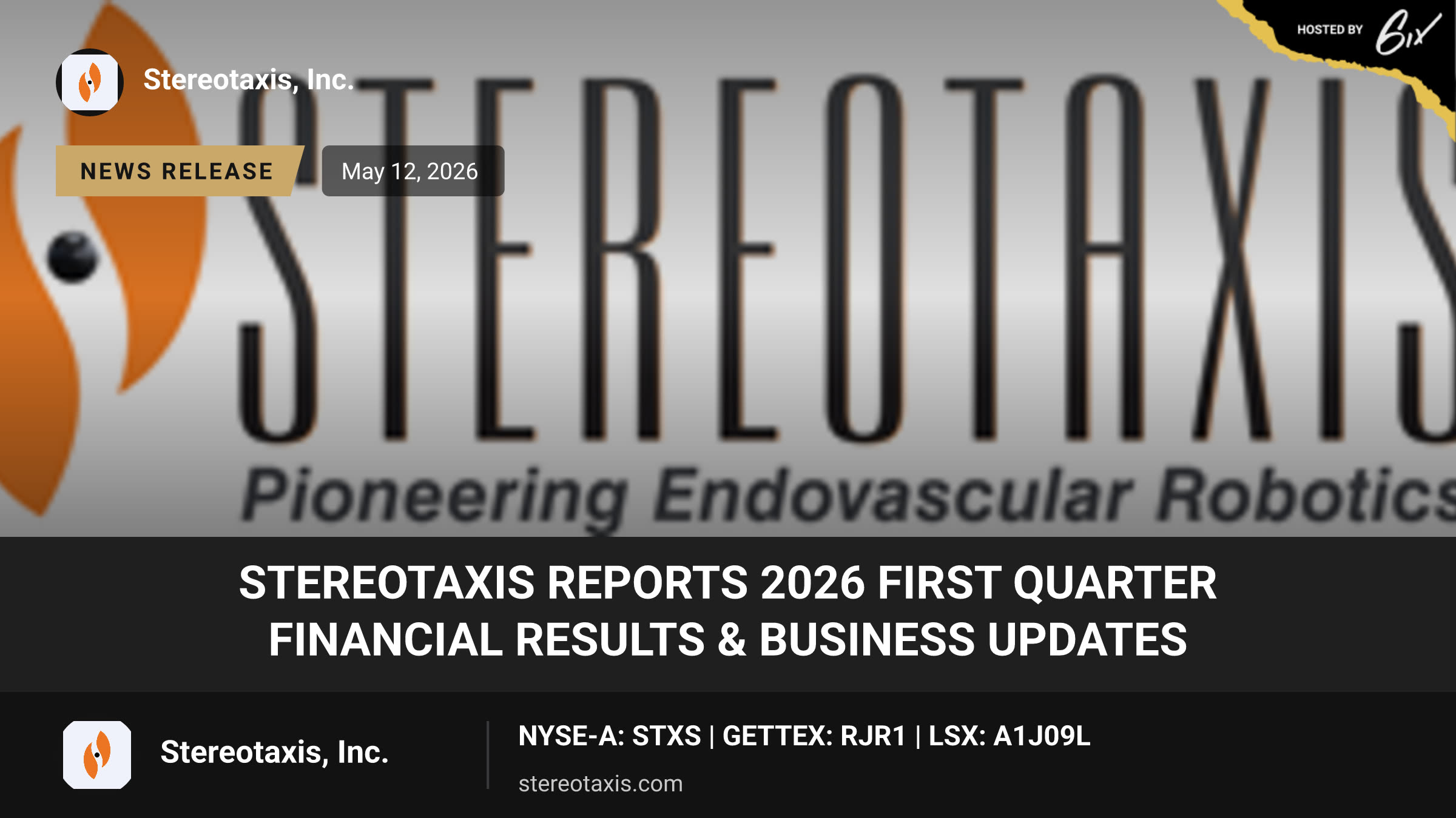 Stereotaxis Reports 2026 First Quarter Financial Results & Business Updates