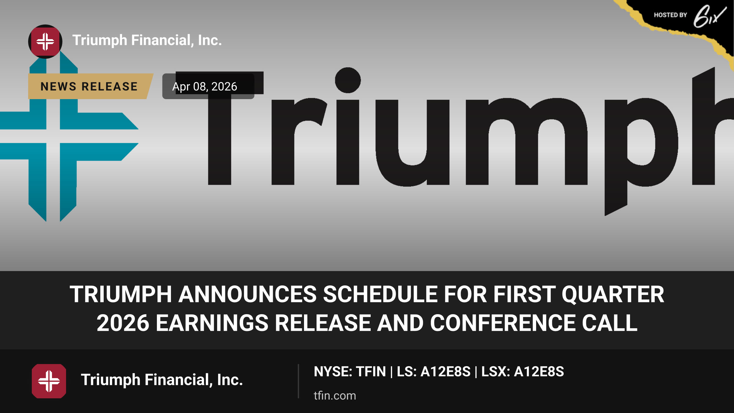 Triumph Announces Schedule for First Quarter 2026 Earnings Release and Conference Call