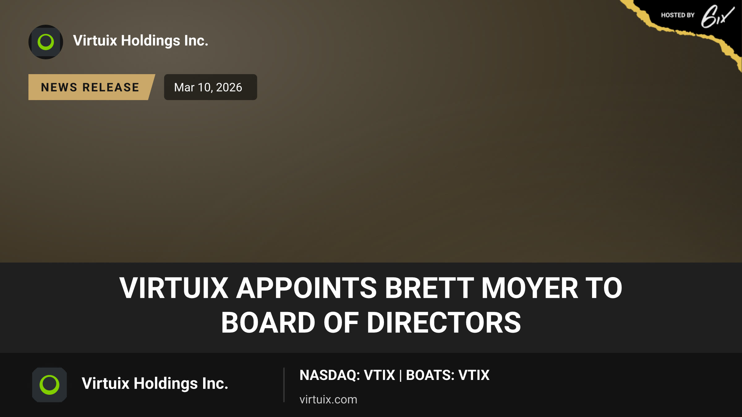 Virtuix Appoints Brett Moyer to Board of Directors