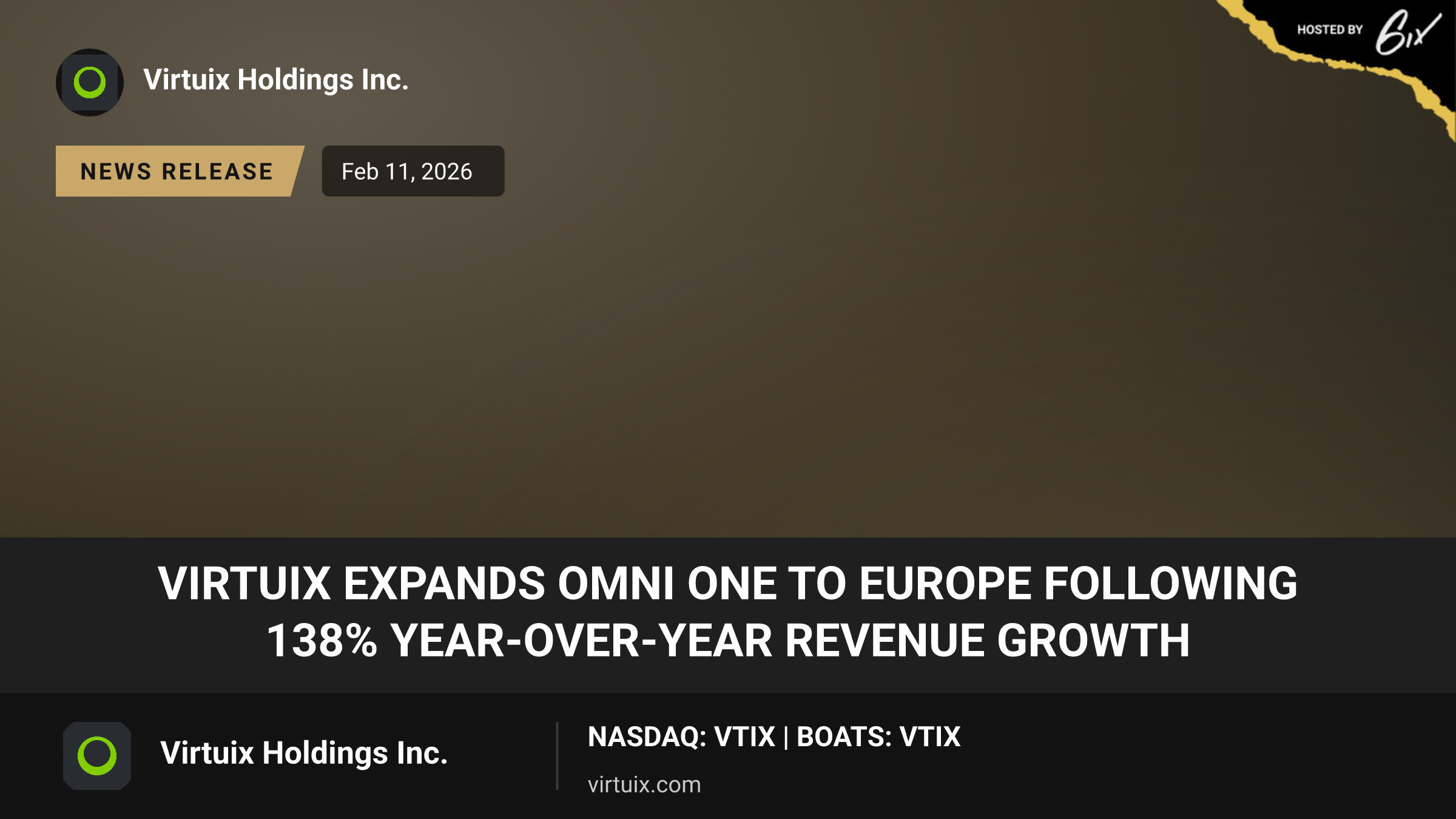 Virtuix Expands Omni One to Europe Following 138% Year-over-Year Revenue Growth
