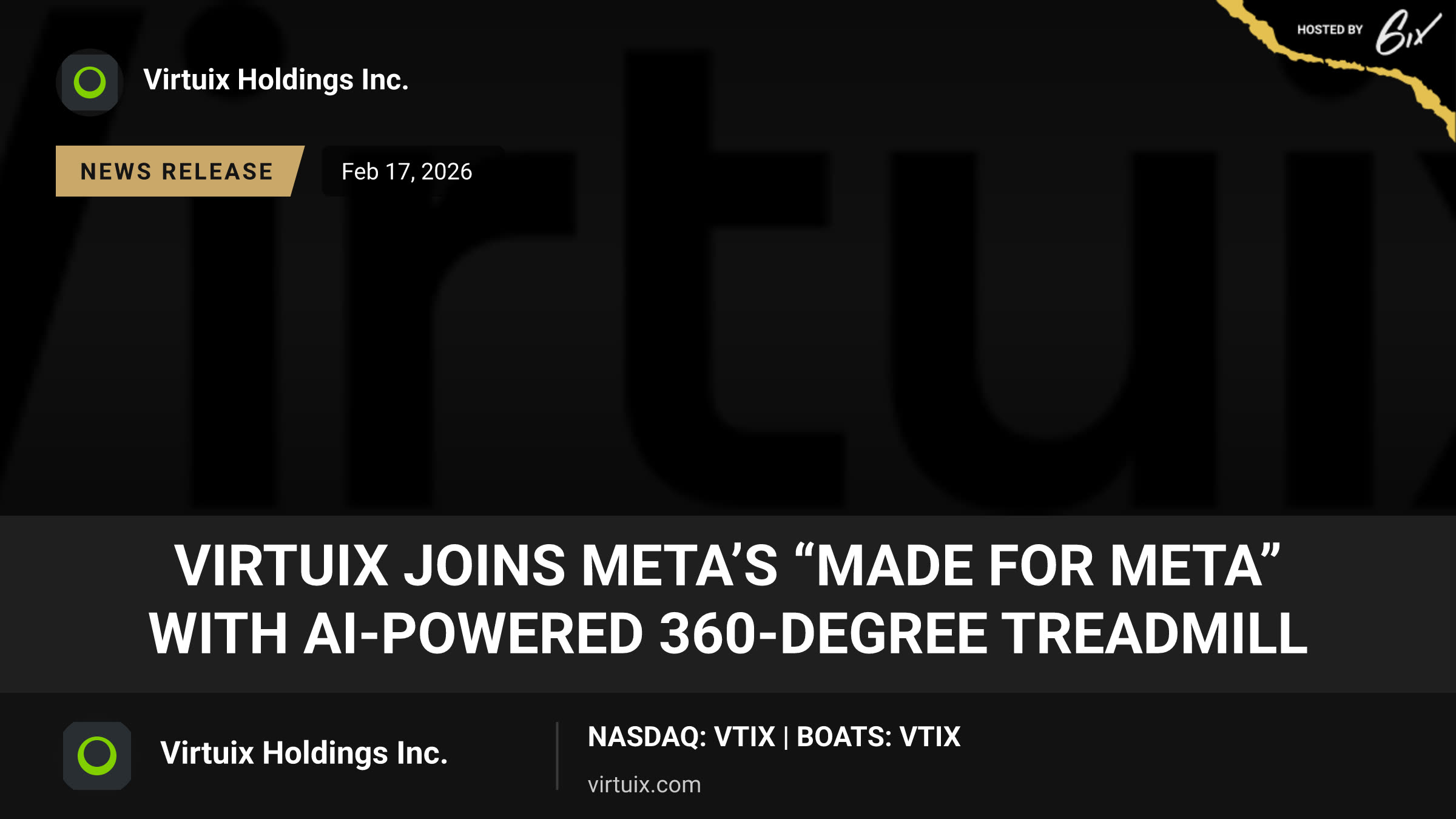Virtuix Joins Meta’s “Made for Meta” with AI-Powered 360-Degree Treadmill