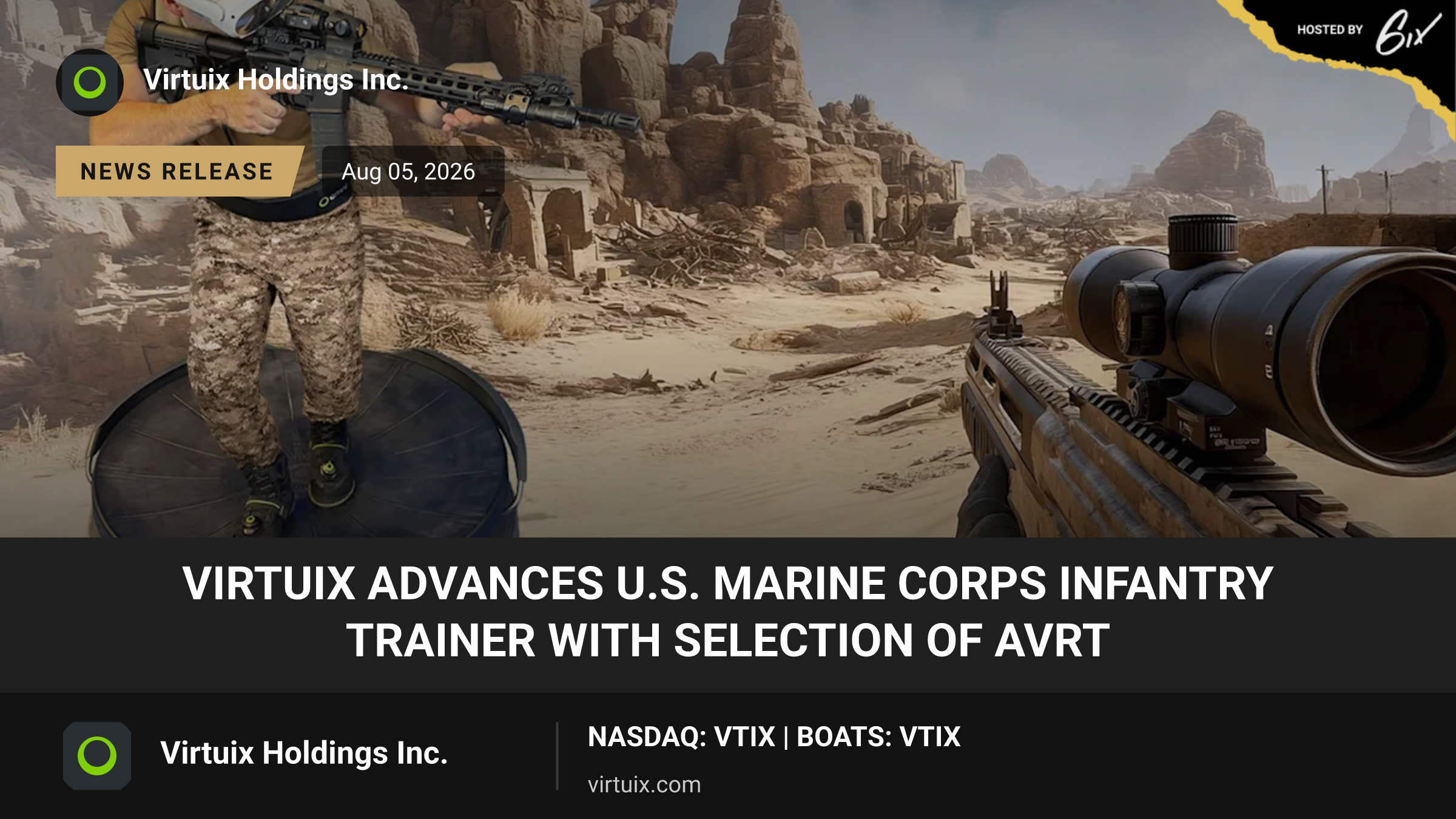 Virtuix Advances U.S. Marine Corps Infantry Trainer with Selection of AVRT