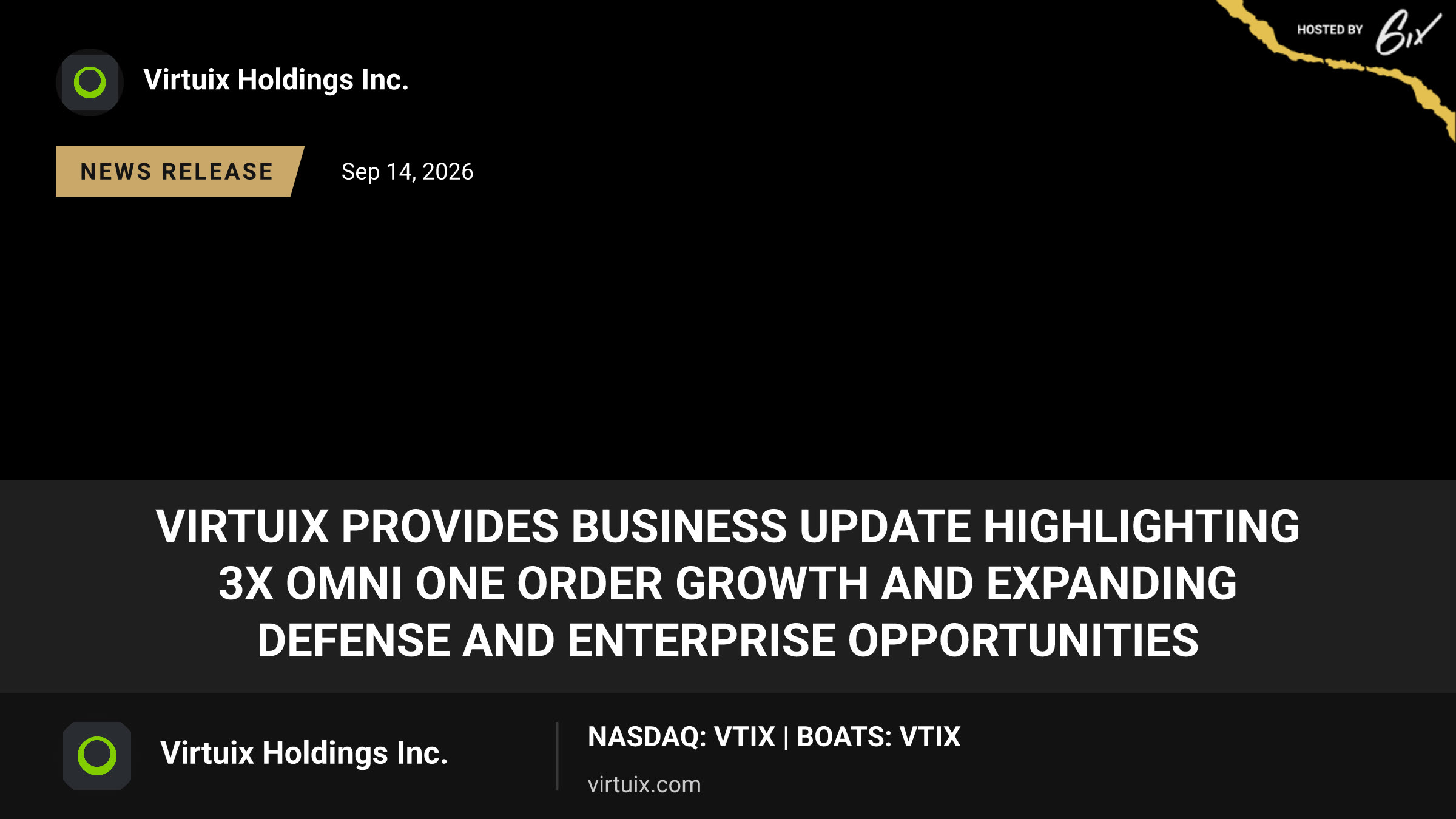 Virtuix Provides Business Update Highlighting 3X Omni One Order Growth and Expanding Defense and Enterprise Opportunities