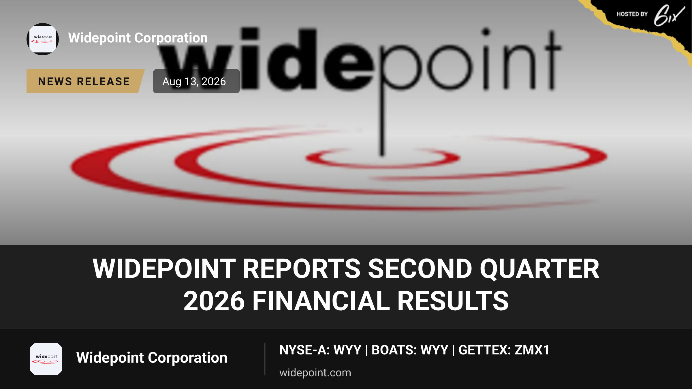 WidePoint Reports Second Quarter 2026 Financial Results
