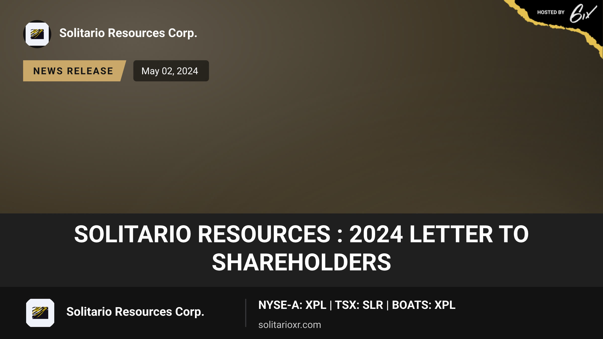 Solitario Resources : 2024 Letter to Shareholders