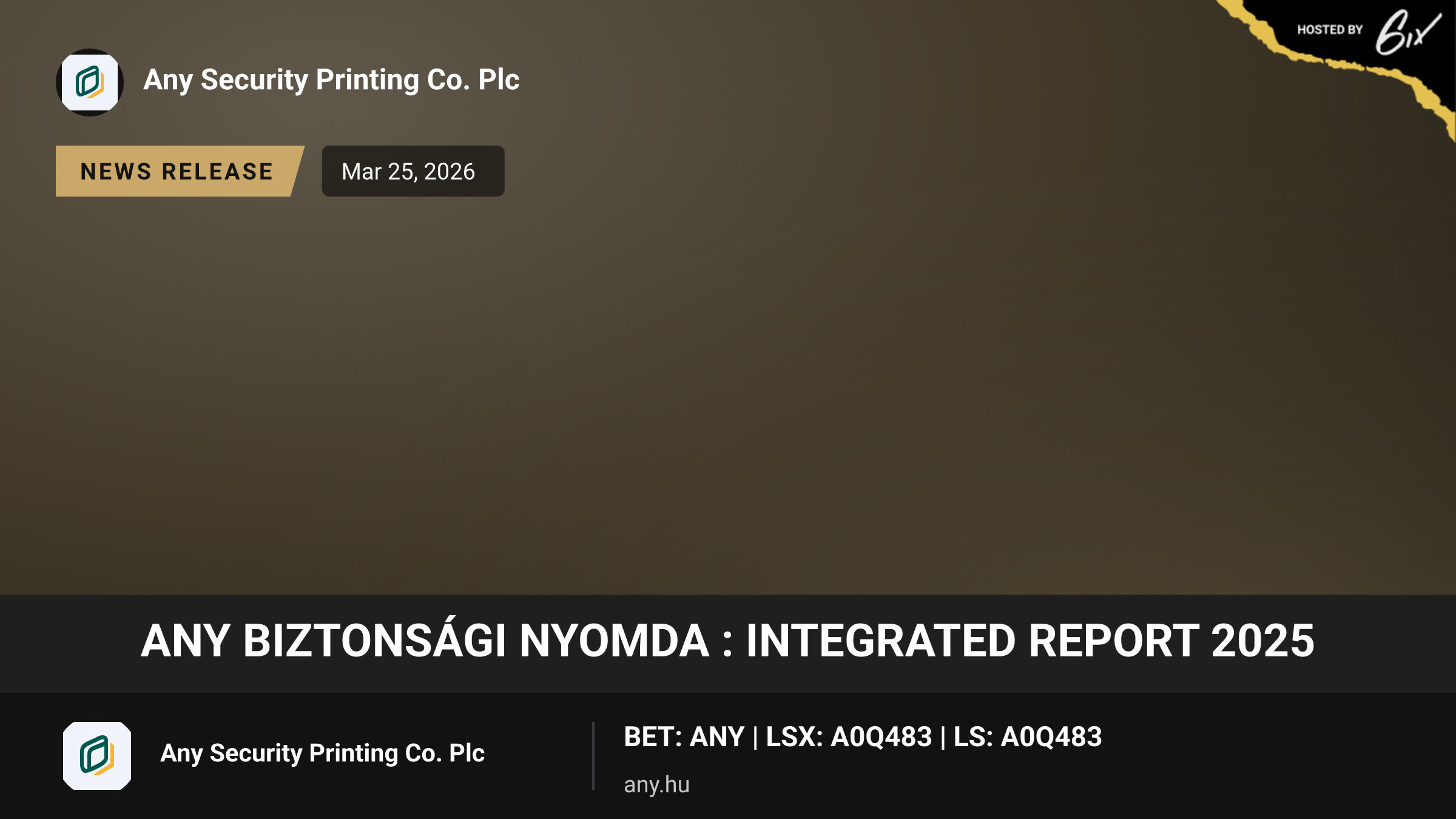 ANY Biztonsági Nyomda : Integrated Report 2025