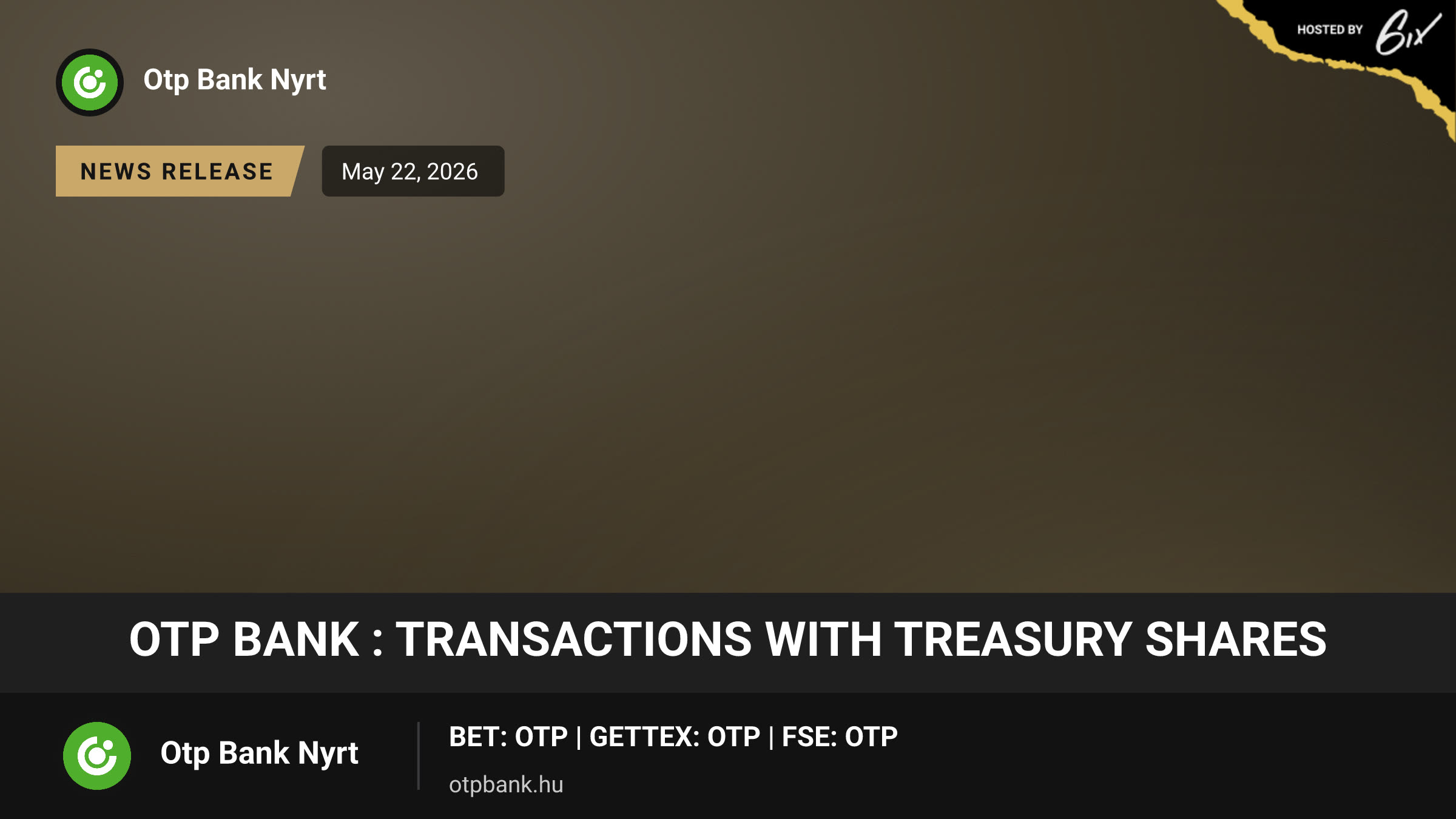 OTP Bank : Transactions with Treasury Shares