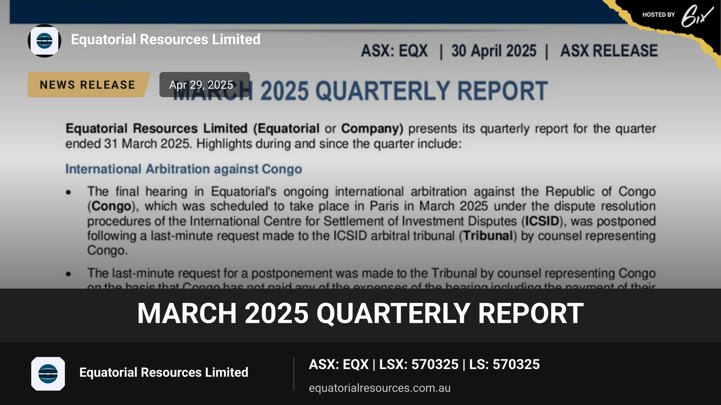 March 2025 Quarterly Report