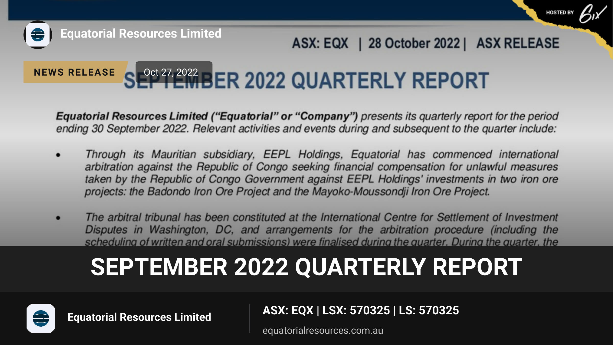 September 2022 Quarterly Report