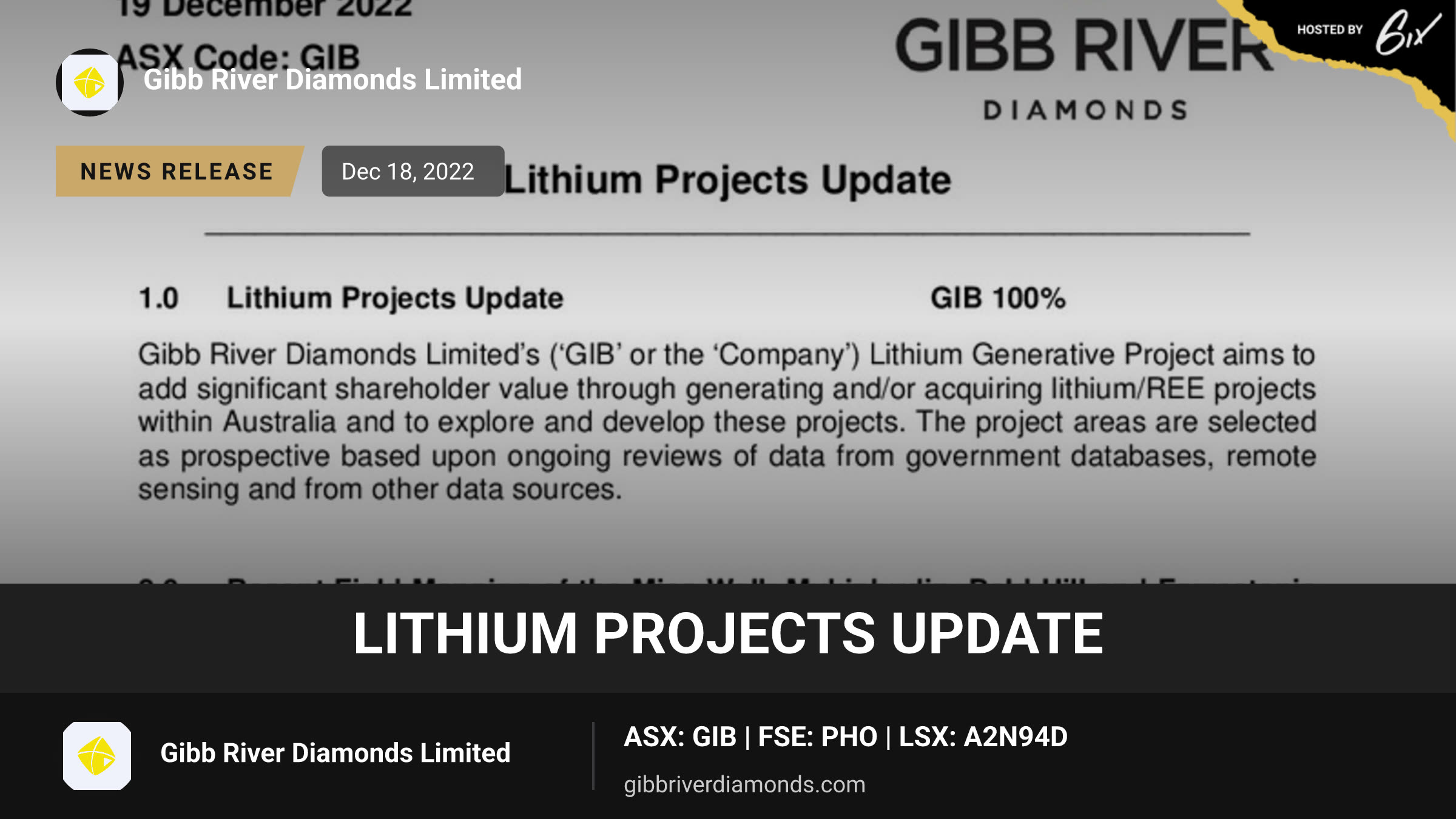 Lithium Projects Update