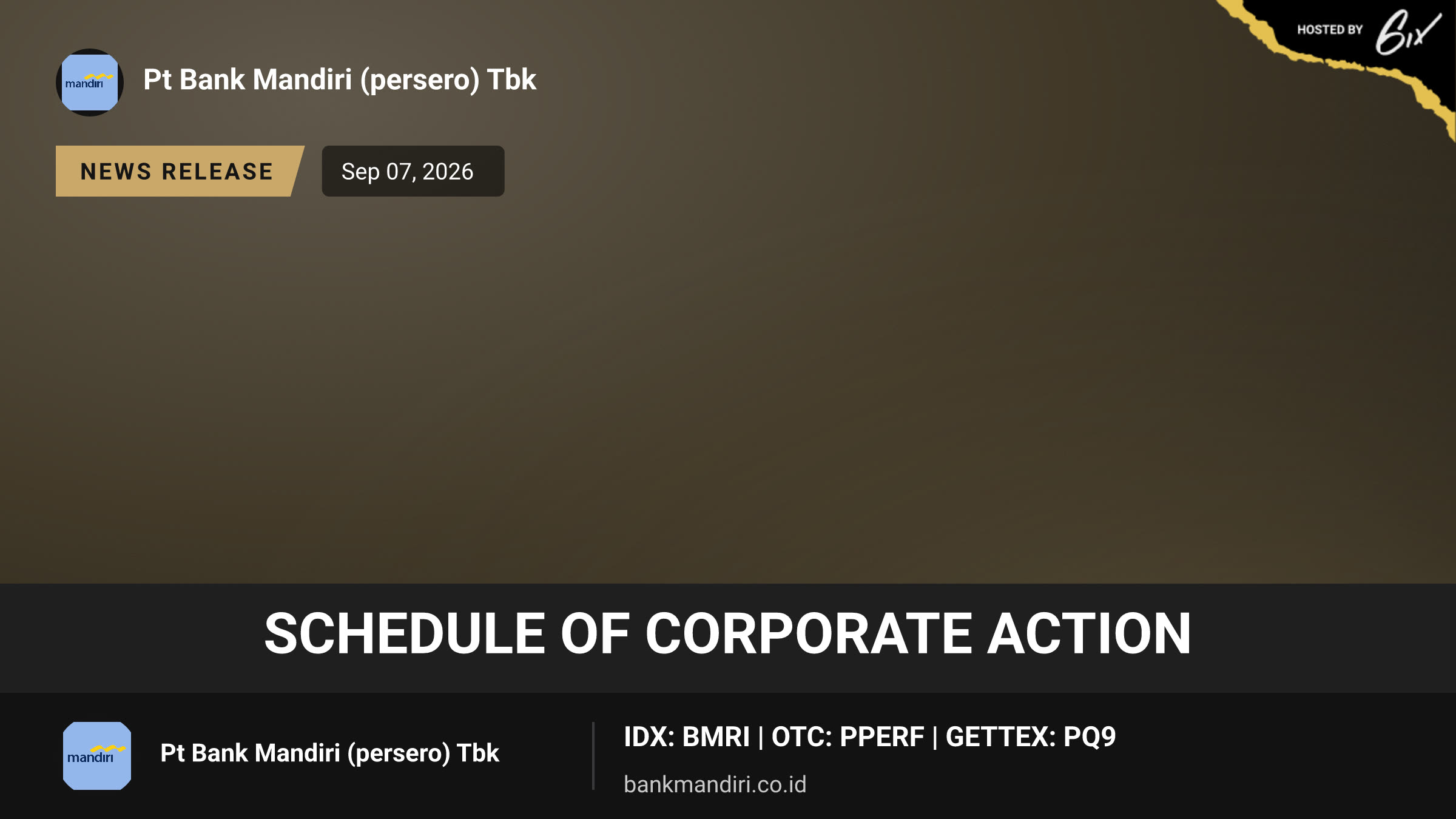 Schedule of Corporate Action