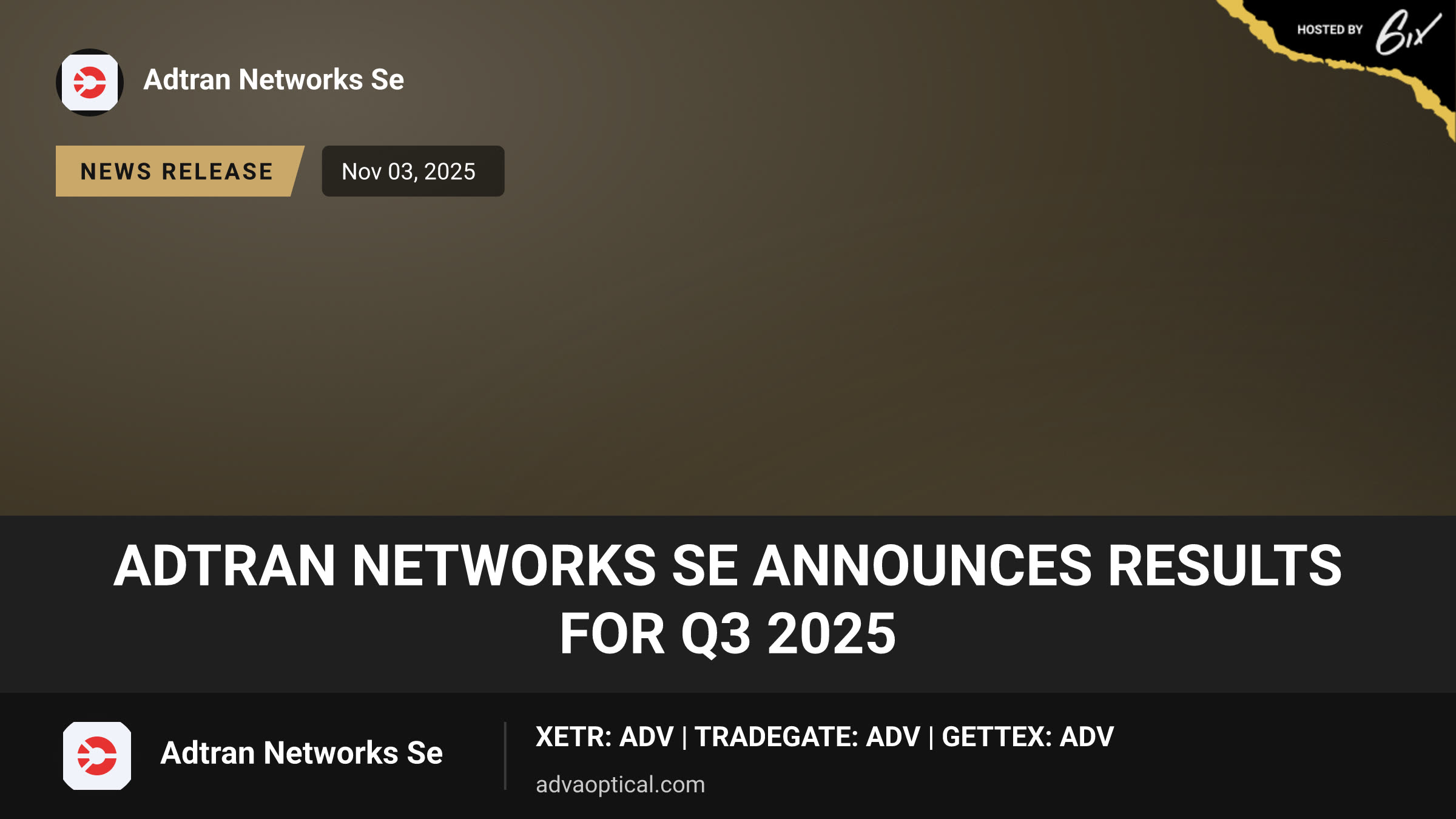 Adtran Networks SE announces results for Q3 2025