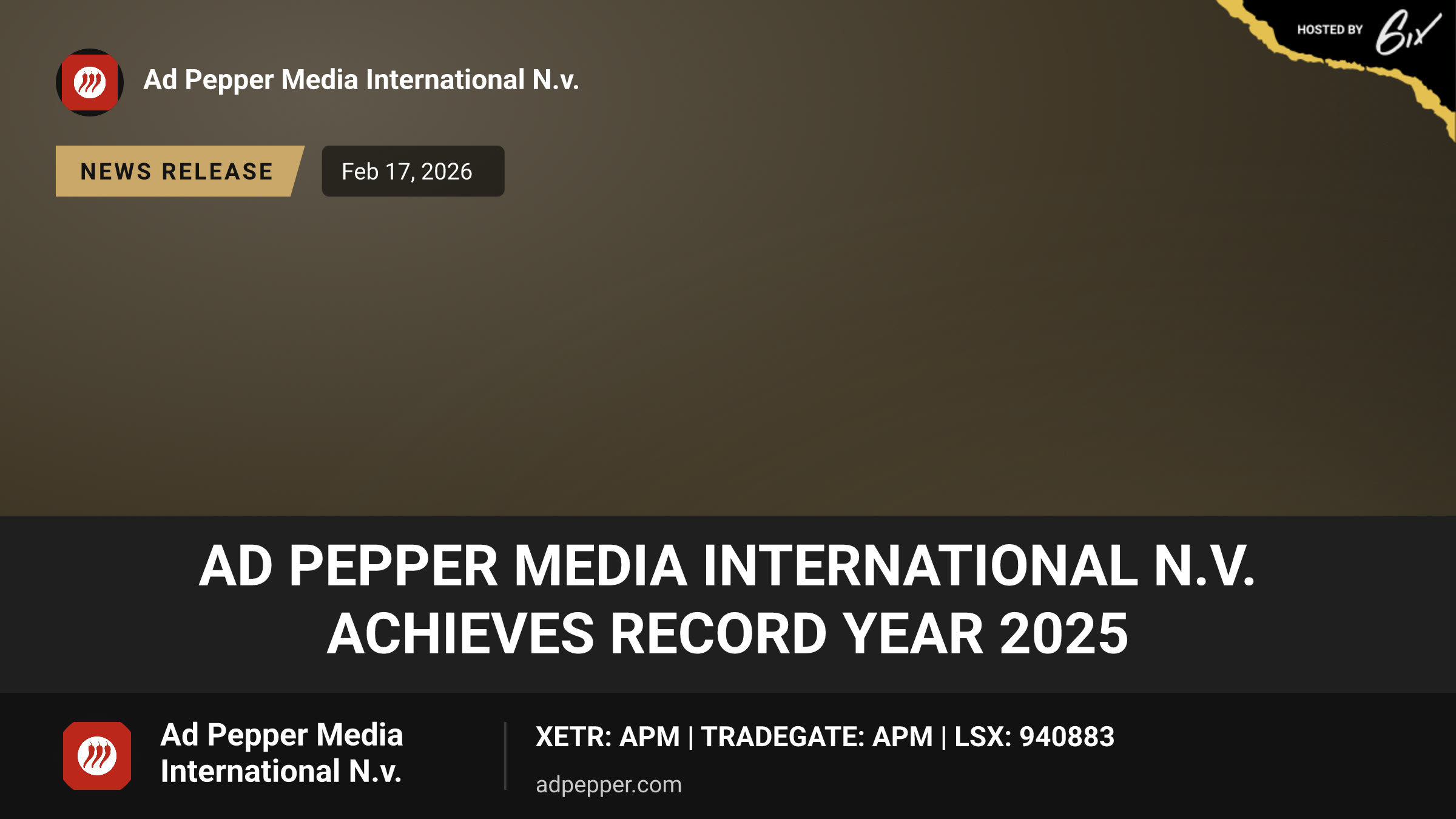 Ad pepper media International N.V. achieves record year 2025