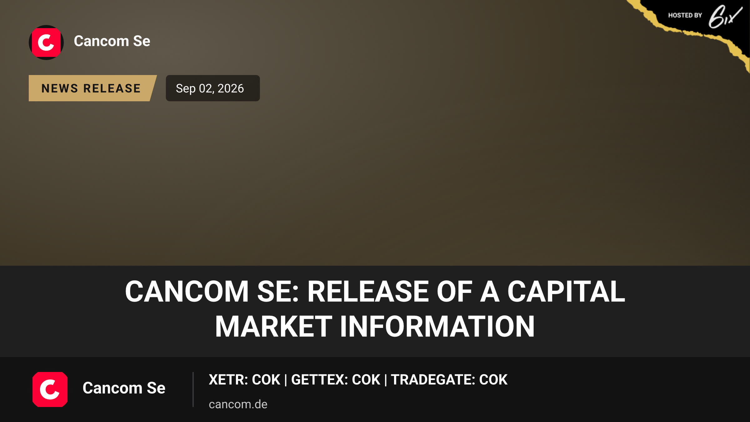 CANCOM SE: Release of a capital market information