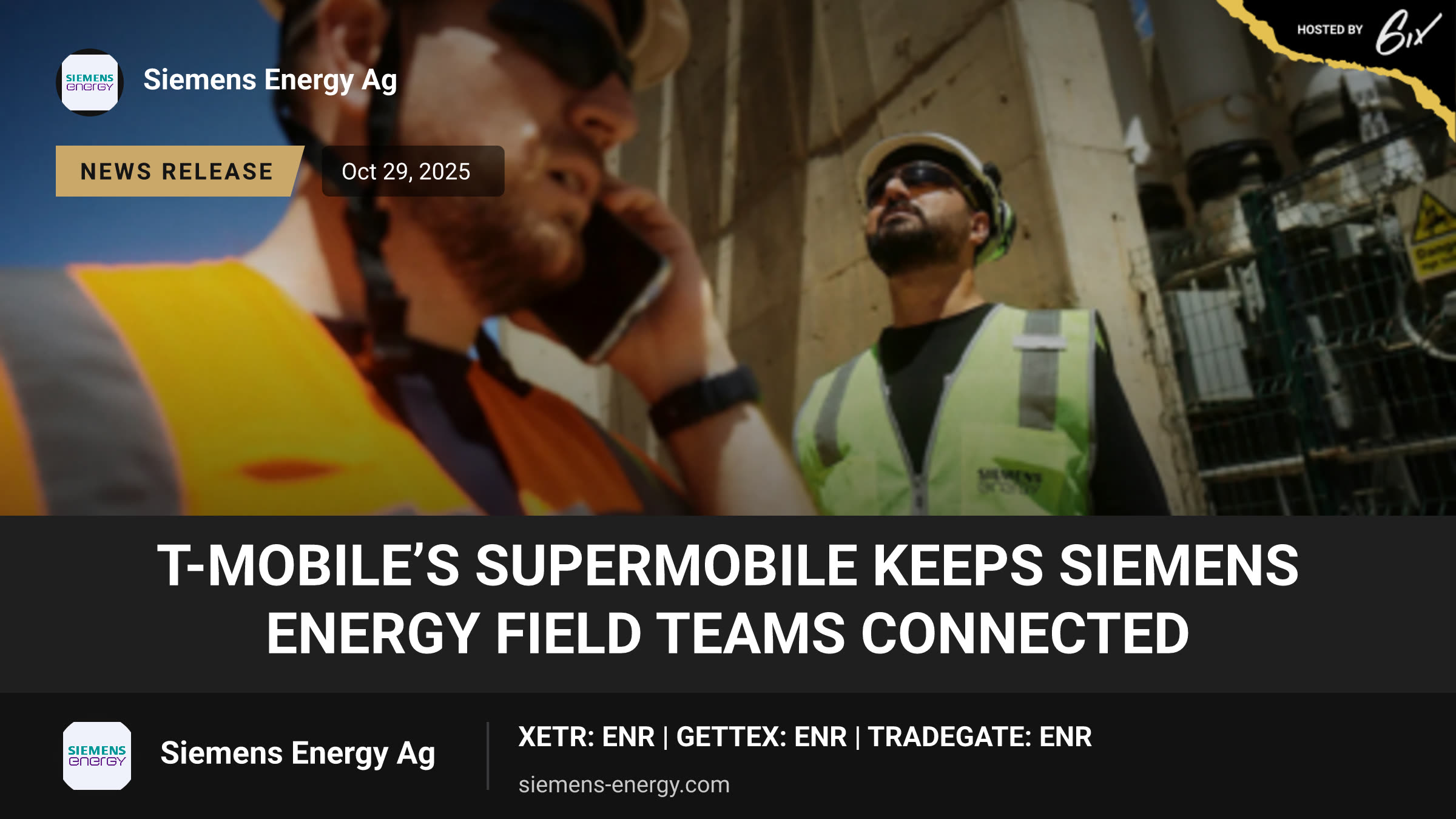 T-Mobile’s SuperMobile Keeps Siemens Energy Field Teams Connected