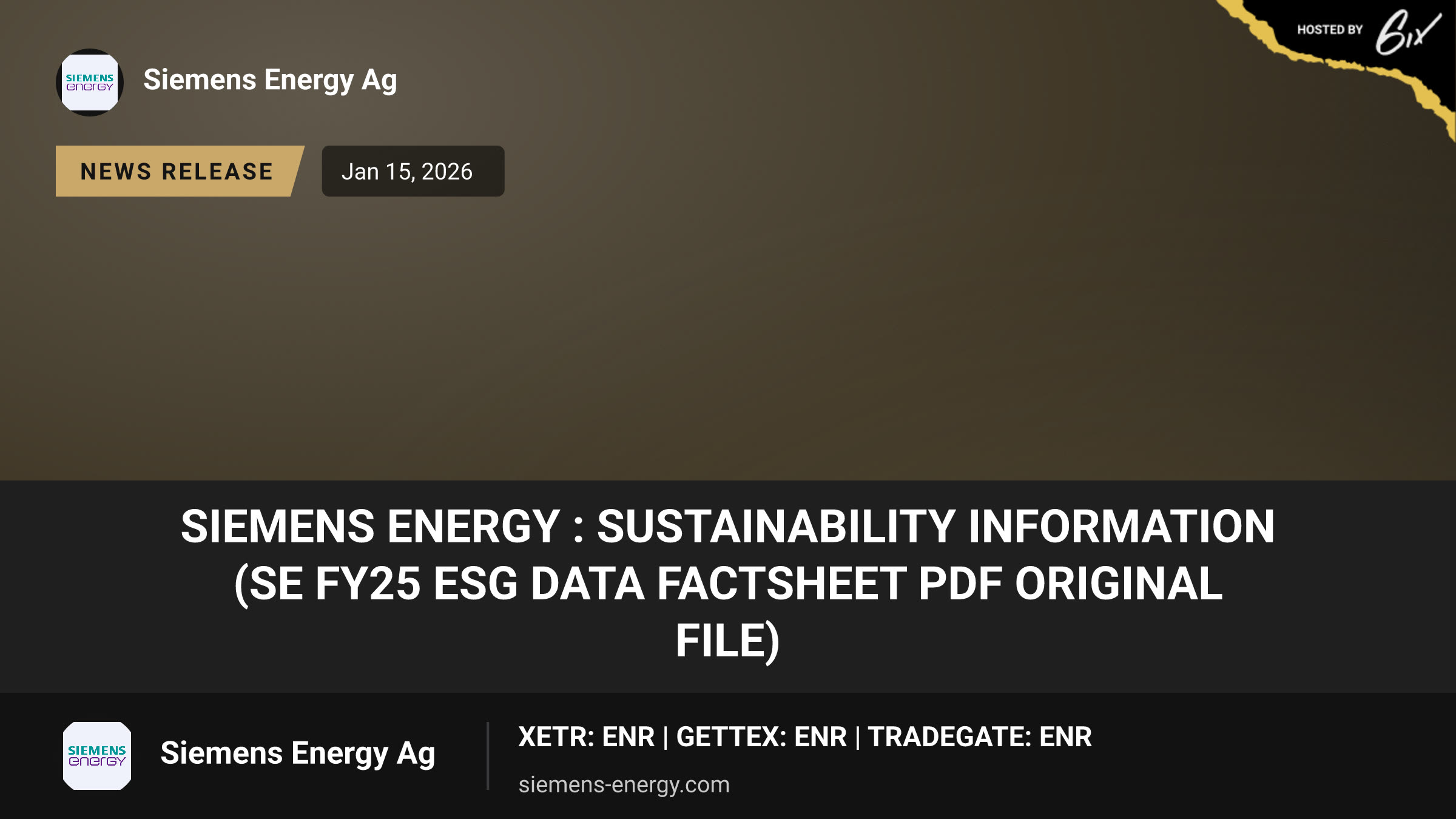 Siemens Energy : Sustainability Information (SE FY25 ESG Data Factsheet pdf Original file)