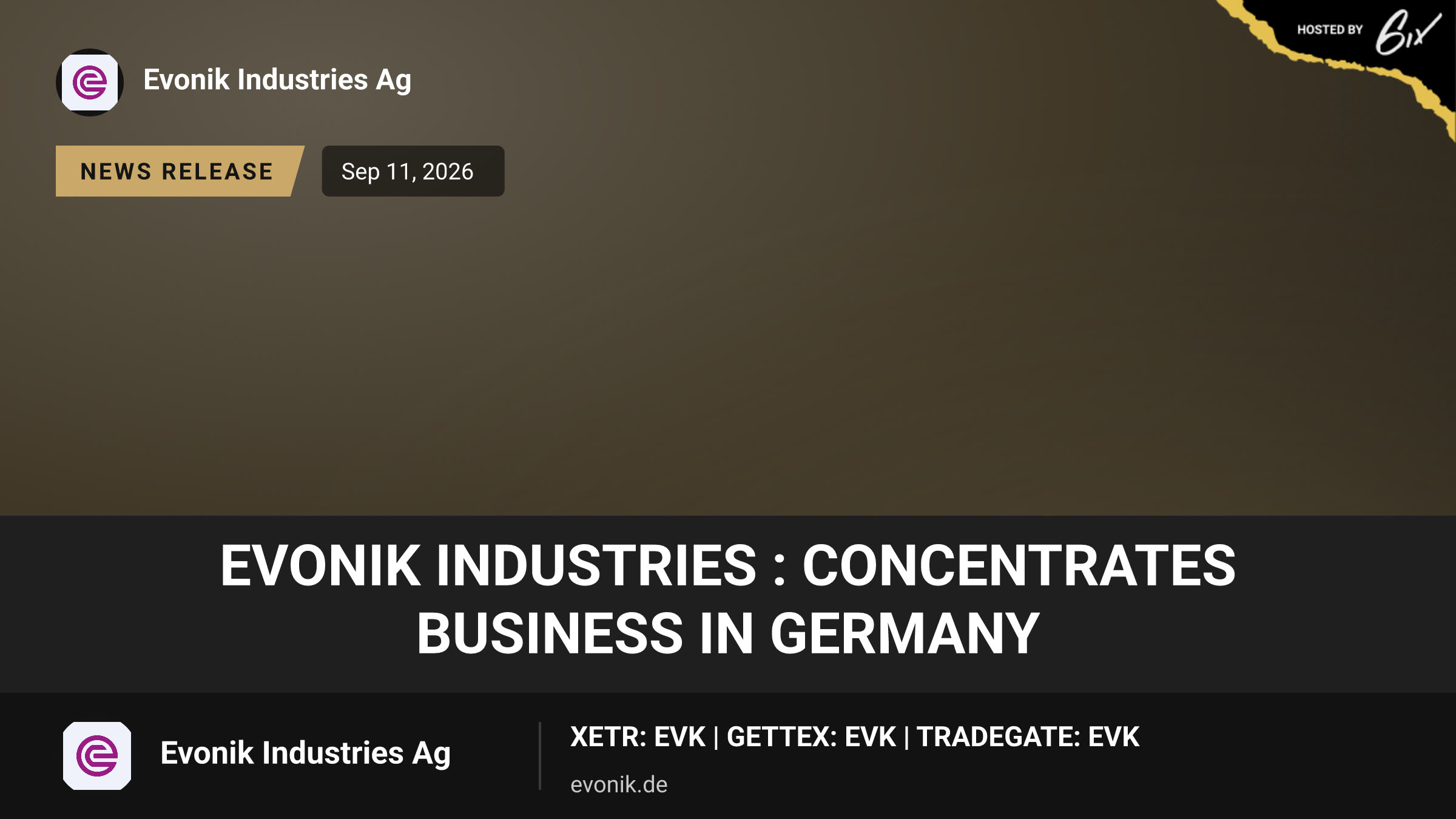 Evonik Industries : concentrates business in Germany