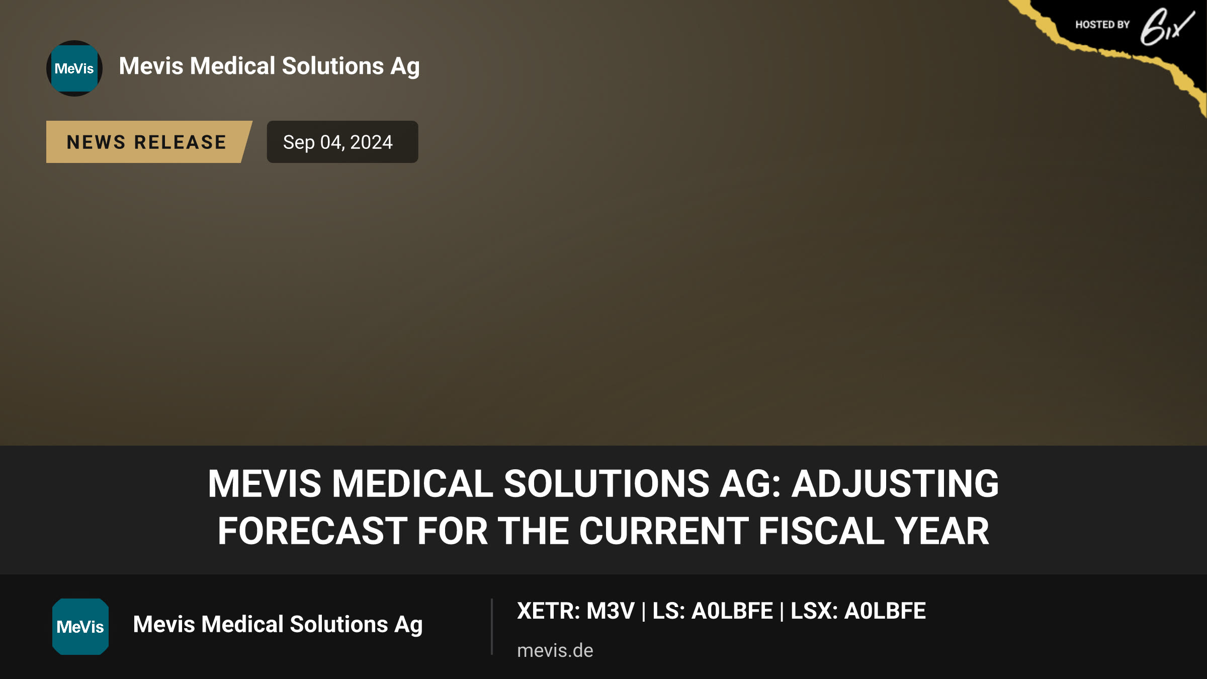 MeVis Medical Solutions AG: Adjusting forecast for the current fiscal year