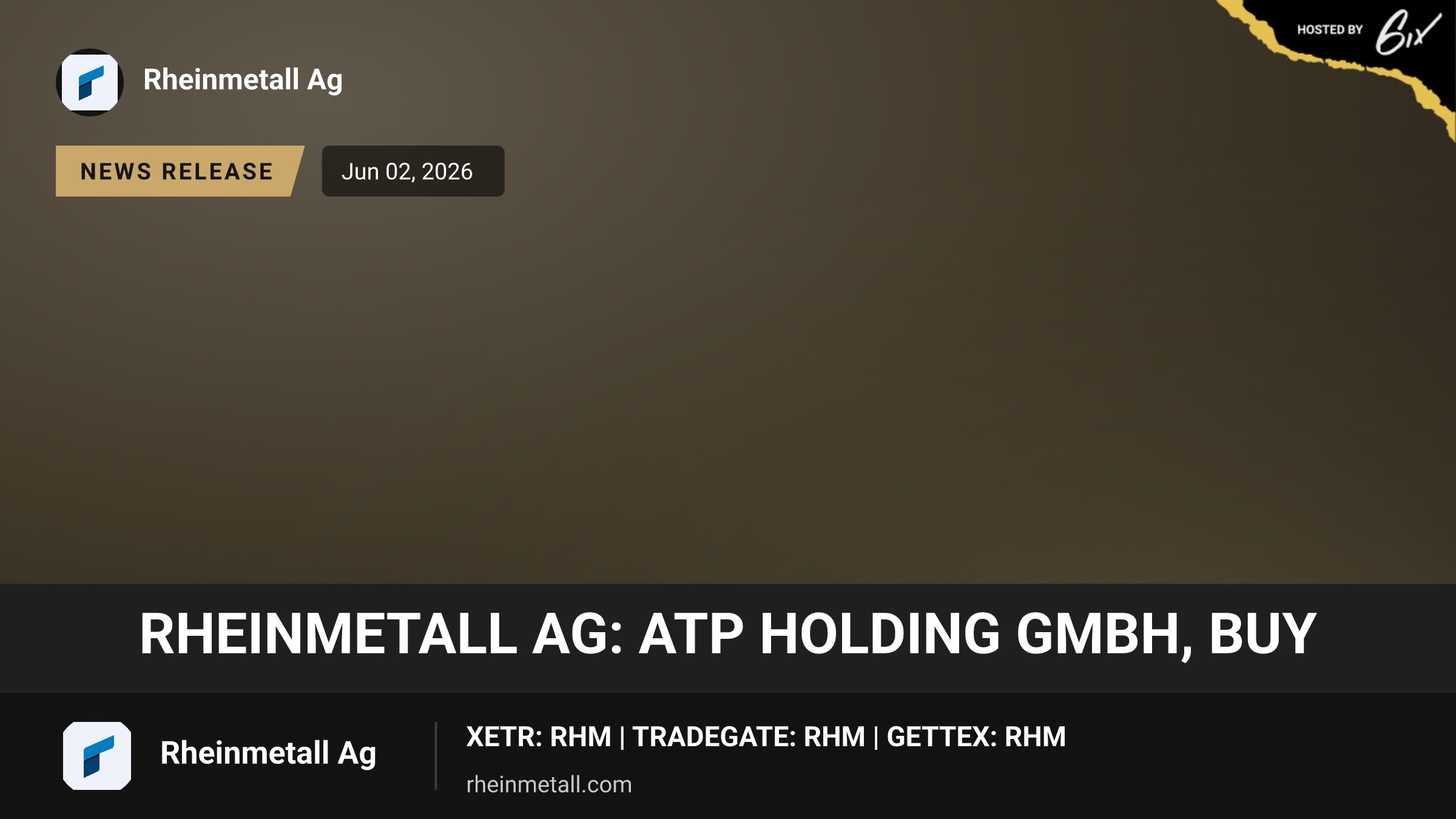 Rheinmetall AG: ATP Holding GmbH, buy