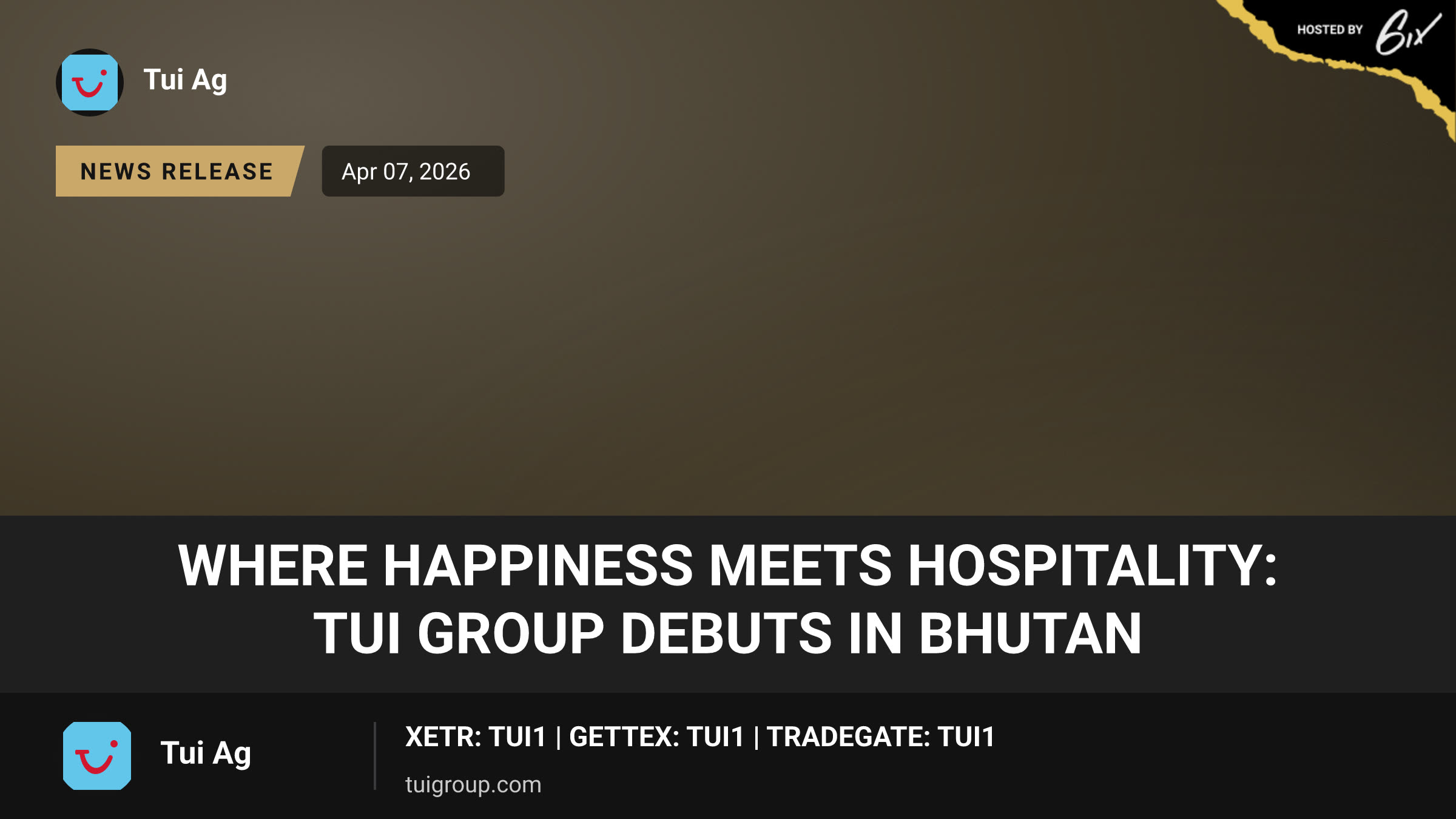 Where happiness meets hospitality: TUI Group debuts in Bhutan