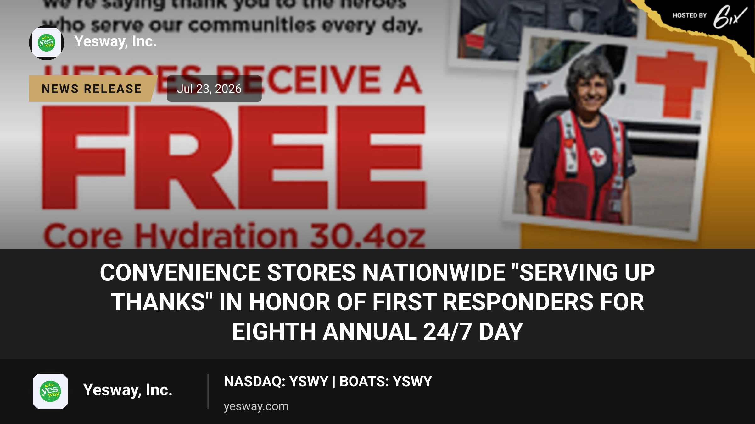 Convenience Stores Nationwide "Serving Up Thanks" in Honor of First Responders for Eighth Annual 24/7 Day