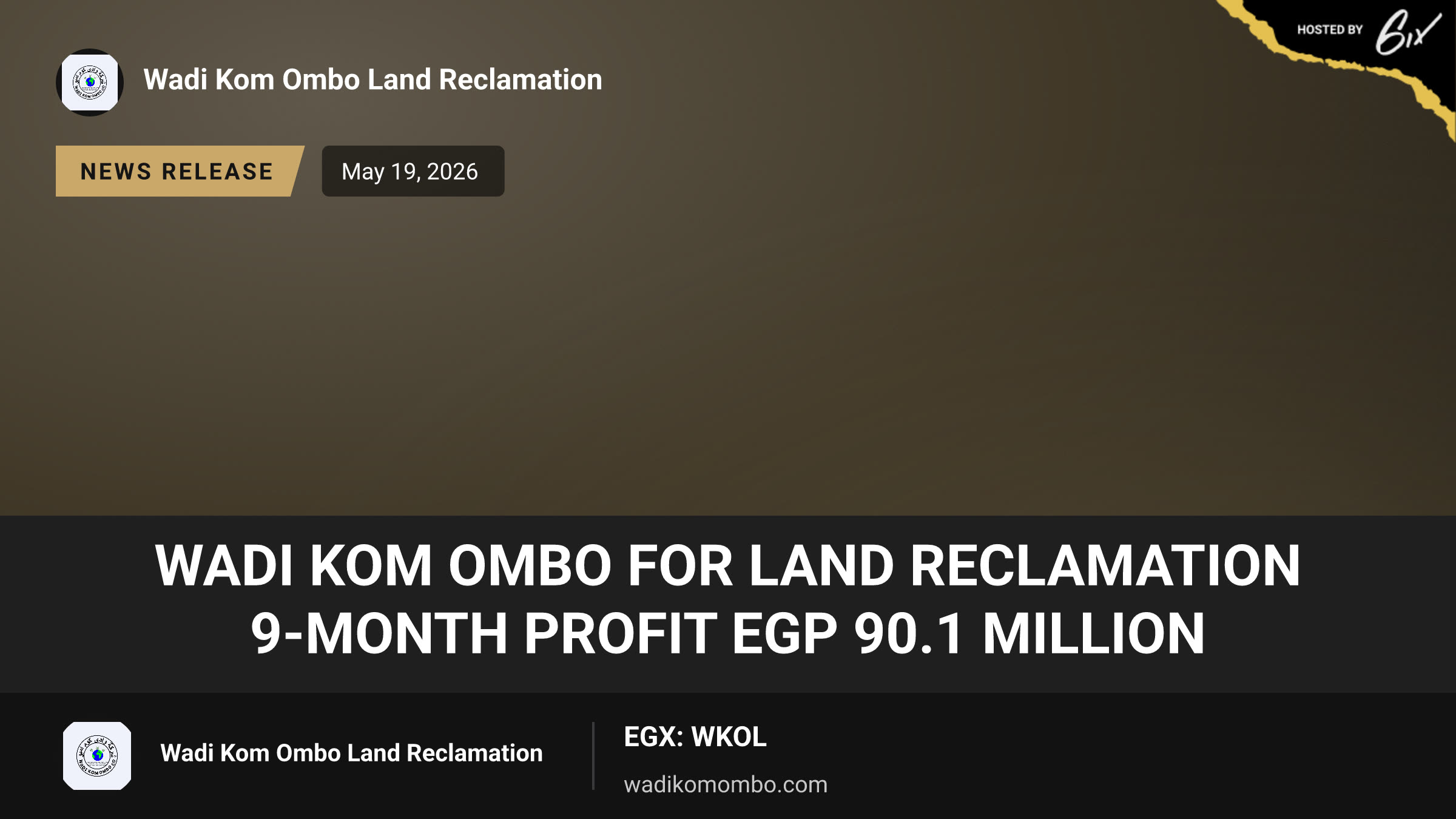 Wadi Kom Ombo For Land Reclamation 9-Month Profit EGP 90.1 Million
