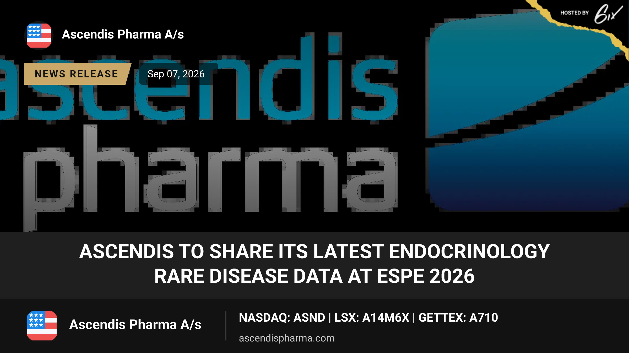 Ascendis to Share Its Latest Endocrinology Rare Disease Data at ESPE 2026