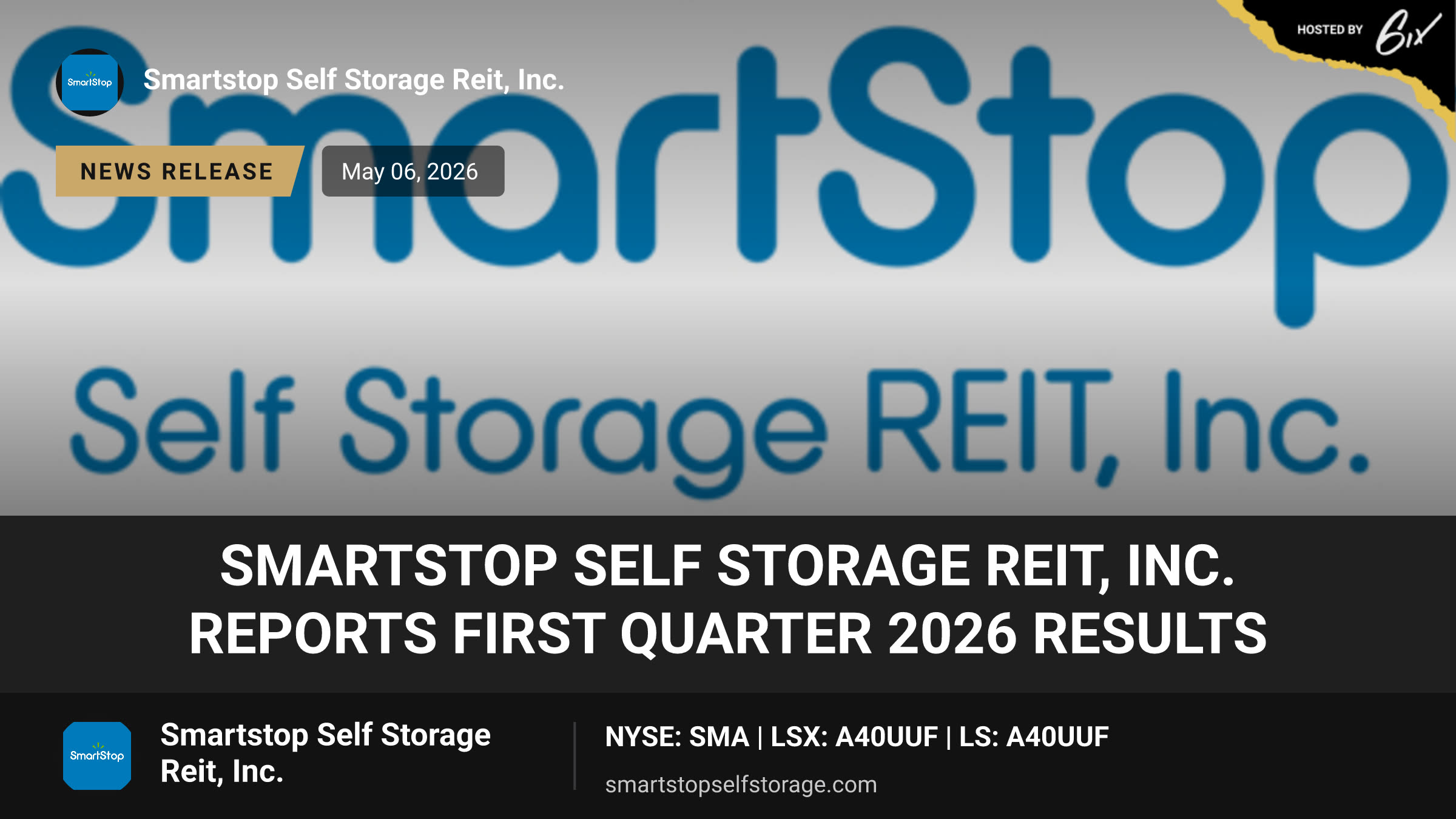 SmartStop Self Storage REIT, Inc. Reports First Quarter 2026 Results
