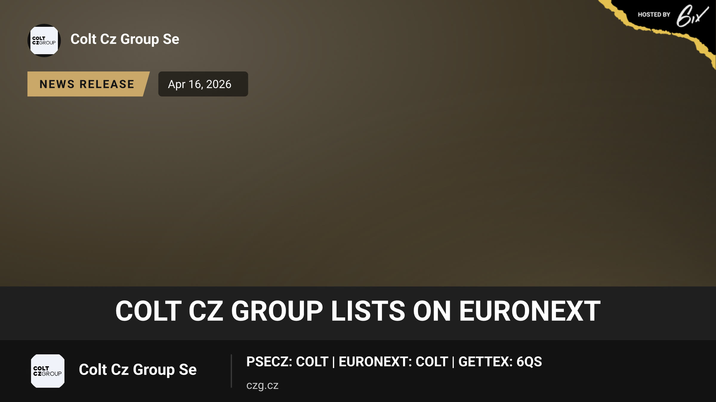 Colt CZ Group lists on Euronext