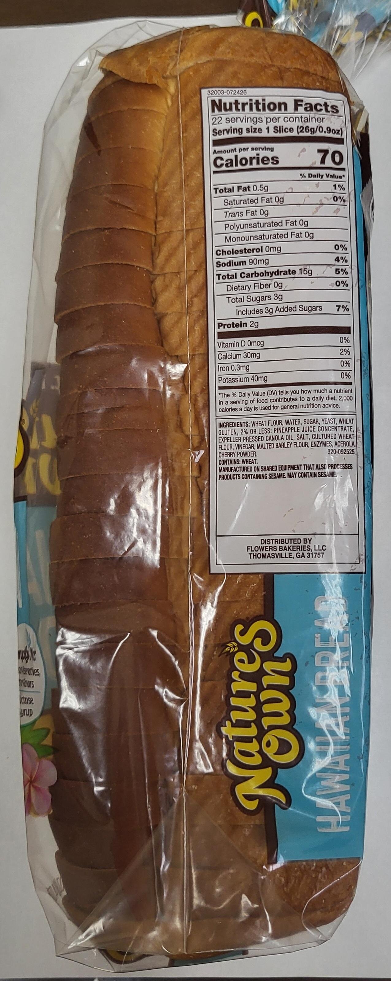 Nature's Own Hawaiian Bread 20 oz.