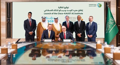 Under the patronage of His Royal Highness Prince Abdulaziz bin Salman bin Abdulaziz, Minister of Energy and Chairman of the King Abdullah University of Science and Technology (KAUST) Board of Trustees, Chuck Robbins, Chair & CEO of Cisco and Sir Edward Byrne AC, President of KAUST, launch the Cisco AI Institute at KAUST today. With the attendance of H.E. Eng. Abdullah Amer Alswaha, Minister of Communications & Information Technology, Jeetu Patel, Cisco President and Chief Product Officer and Martin Lund, EVP Cisco Common Hardware Group.