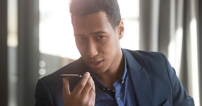 A user running hands-free payroll through Paychex Voice Assist.