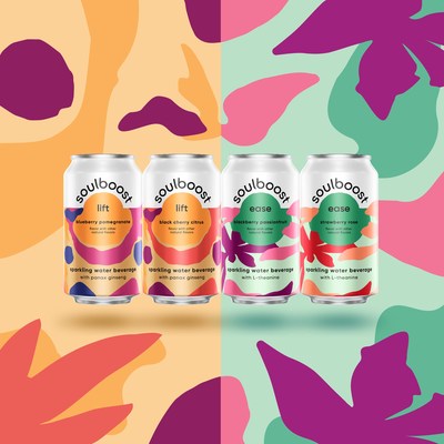 Soulboost launches with two varieties: Lift with panax ginseng to help support mental stamina and Ease with L-theanine to help support relaxation.