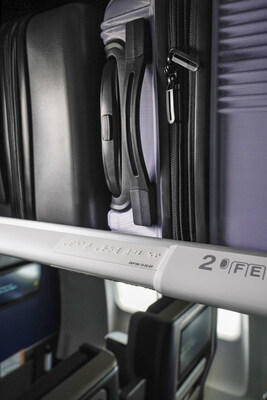 Image of Braille markings for an individual row on an aircraft.