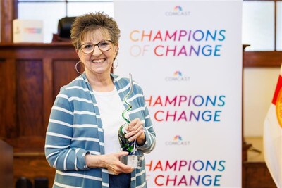 Comcast honors Citrus County Chronicle Reporter Nancy Kennedy as their Champion of Change in Citrus County at the Old Courthouse Heritage Museum on Tuesday, November 4, 2025, in Inverness, Fla.
