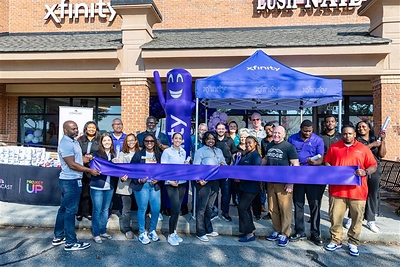 Xfinity official ribbon cutting ceremony for first retail store opening in Canton, Georgia.
